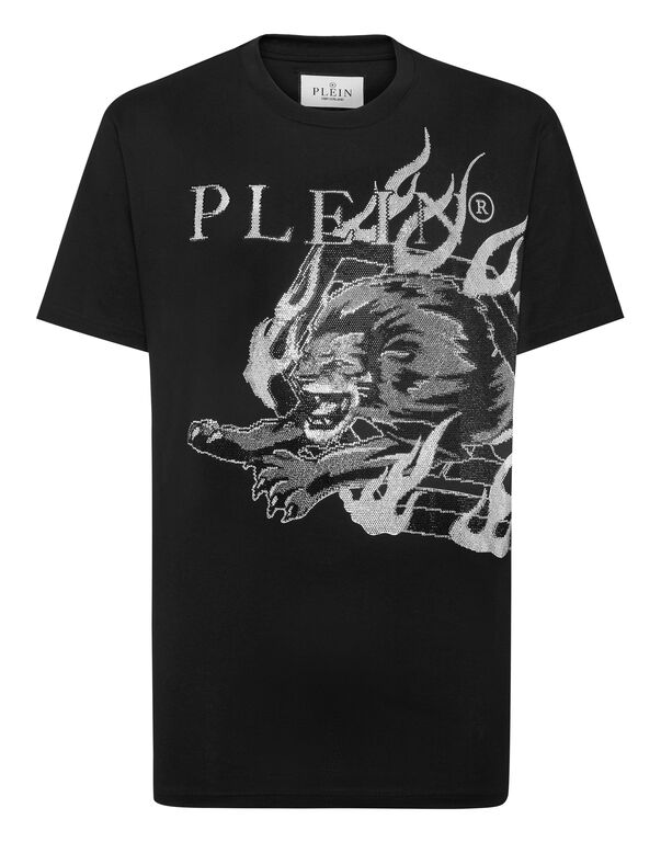 T-shirt Round Neck SS with crystals Lion Circus