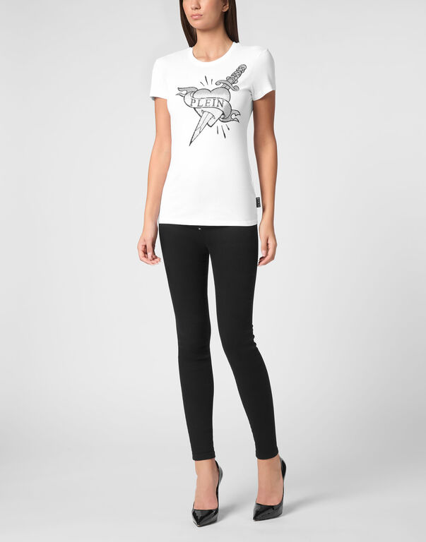 T-Shirt Sexy Pure Round Neck SS Strass Love Plein