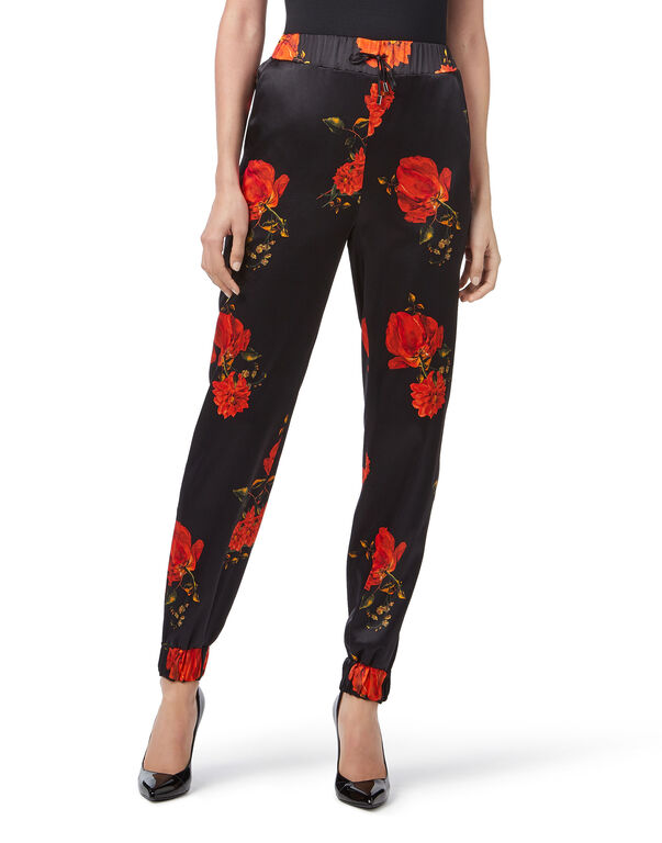 Jogging Trousers "Red Flowers Print"