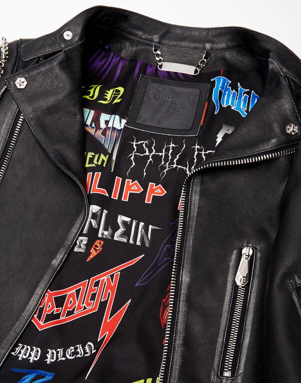 Leather Biker Plein Star