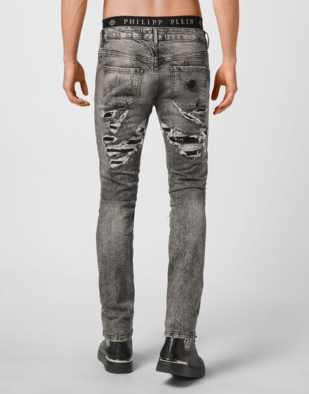 Denim Slim Fit with Metal mesh