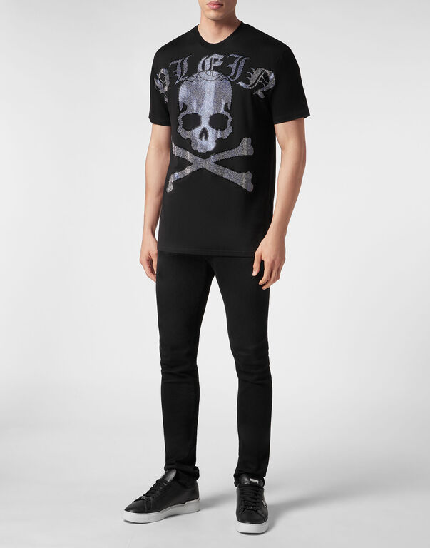 T-shirt Round Neck SS with Crystals Gothic Plein Strass