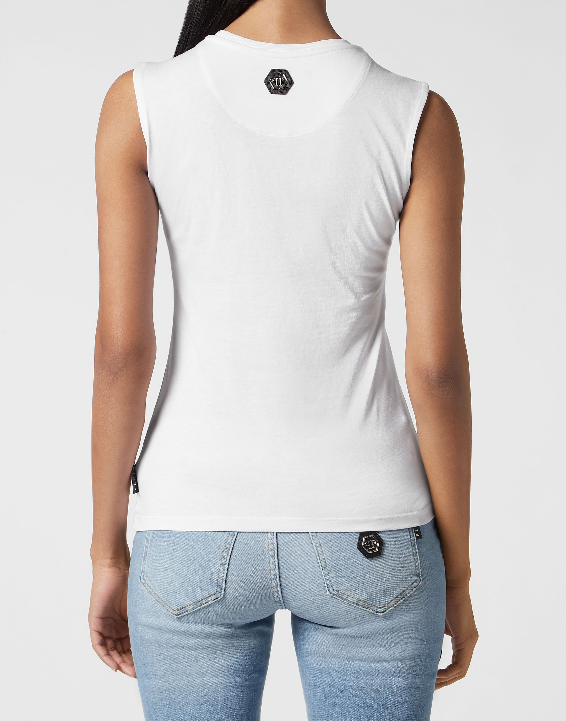 Full Strass Tank Top Wire Frame | Philipp Plein Outlet Full Strass Tank Top Wire Frame | Philipp Plein Outlet