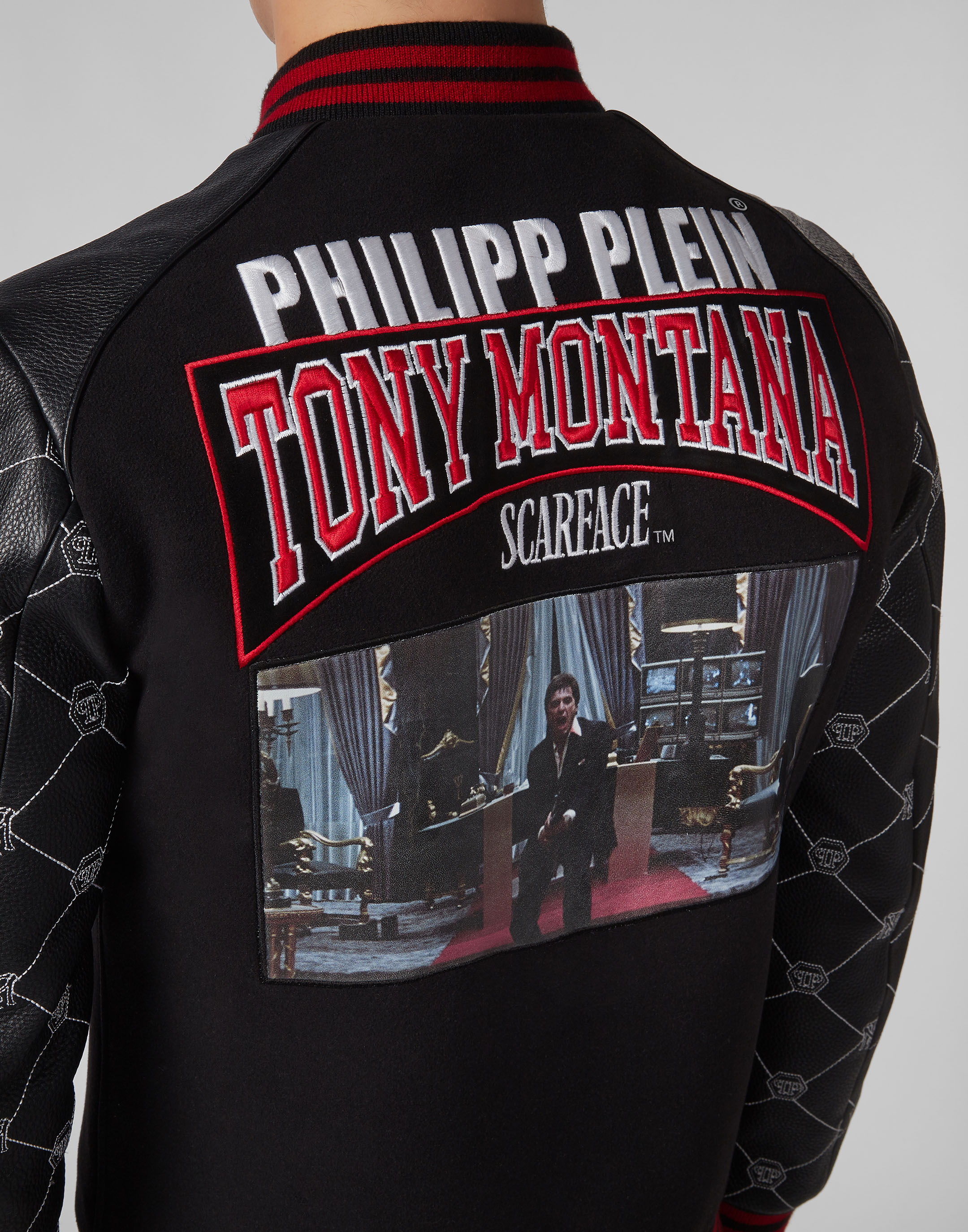 philipp plein leather bomber