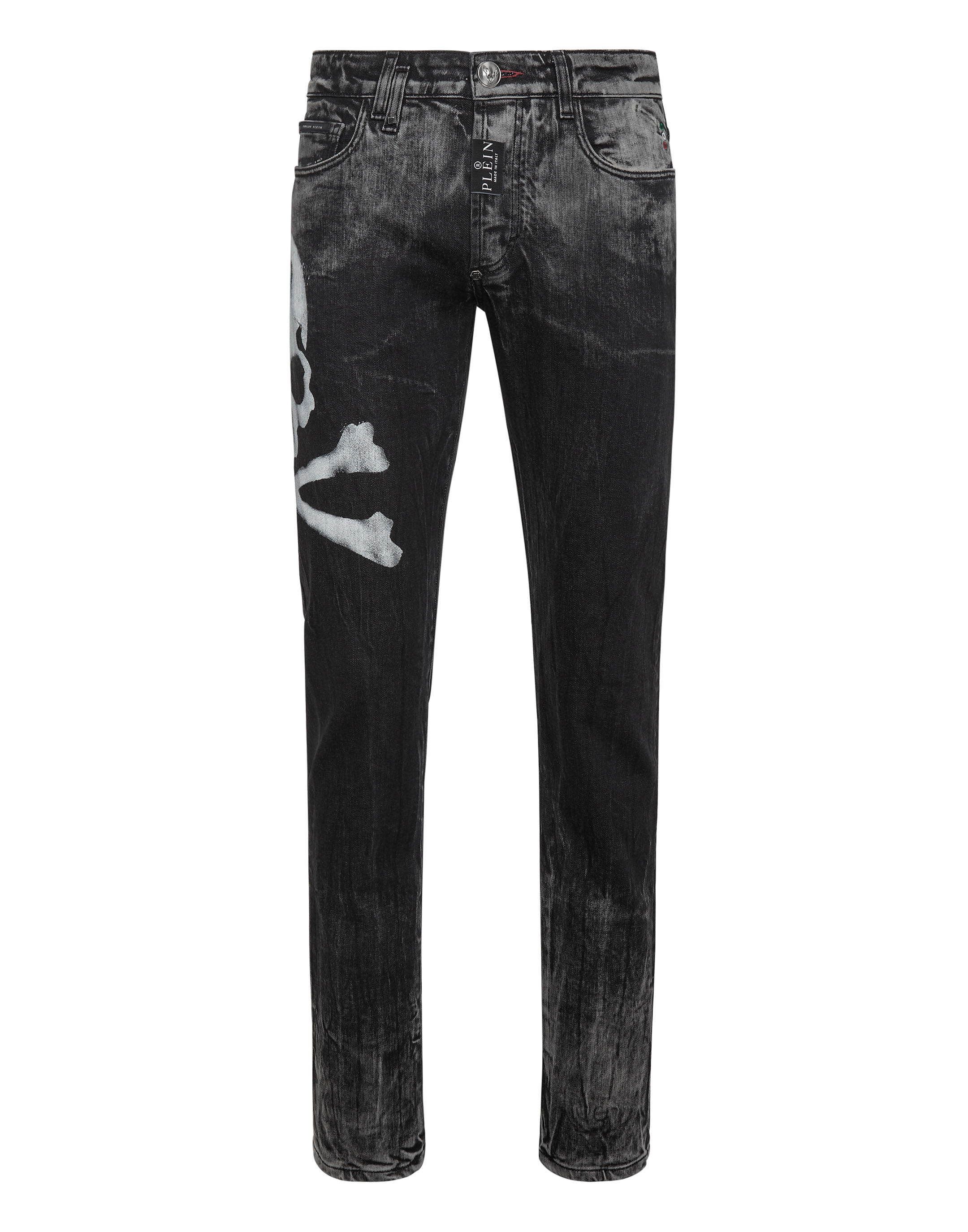 パンツ 00s archive PHILIPP PLEIN SKULL denim Philipp Plein skull-patch Tapered Jeans | Blue | FARFETCH JO