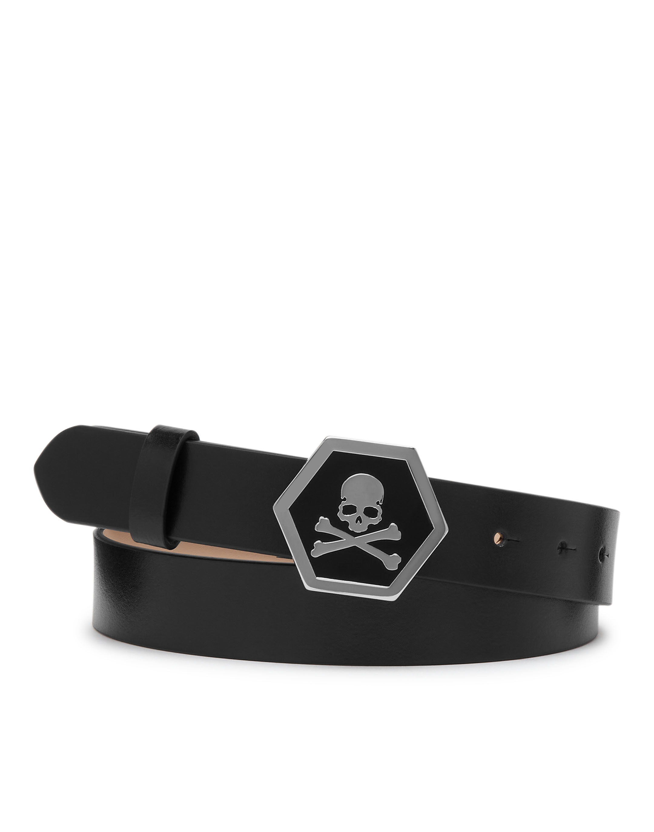 Leather belt - WC010 - Black, XL