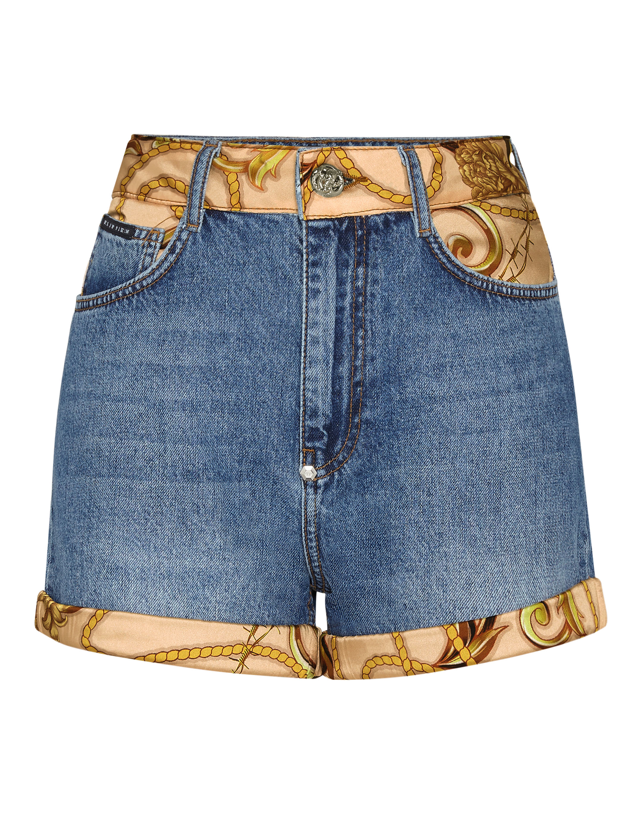 Denim High Waist Hot pants insert New Baroque | Philipp Plein Outlet