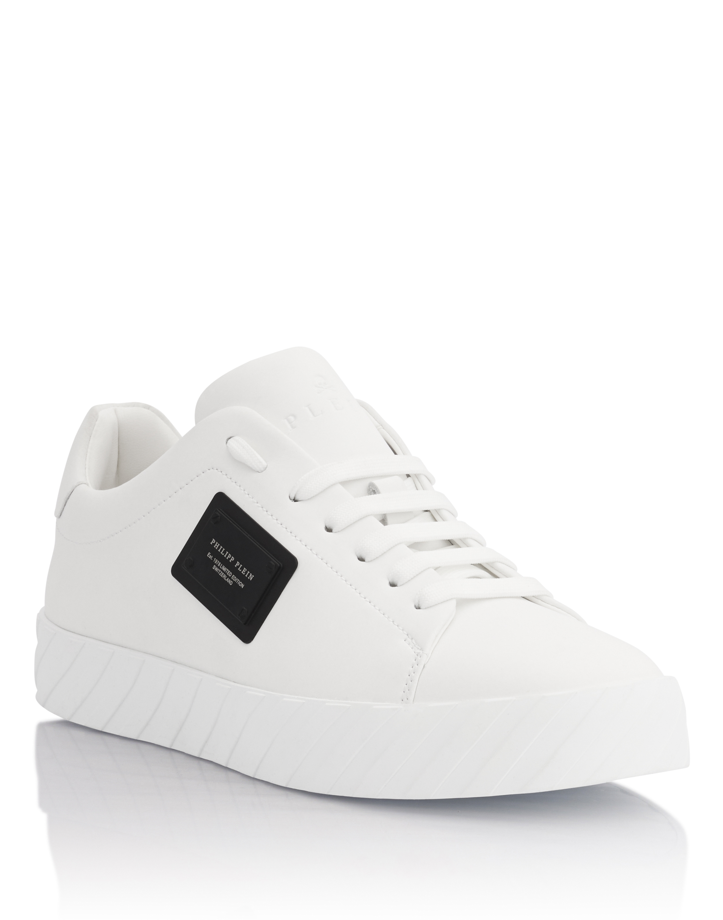 Nappa Leather Low-Top Sneakers Placca | Philipp Plein Outlet