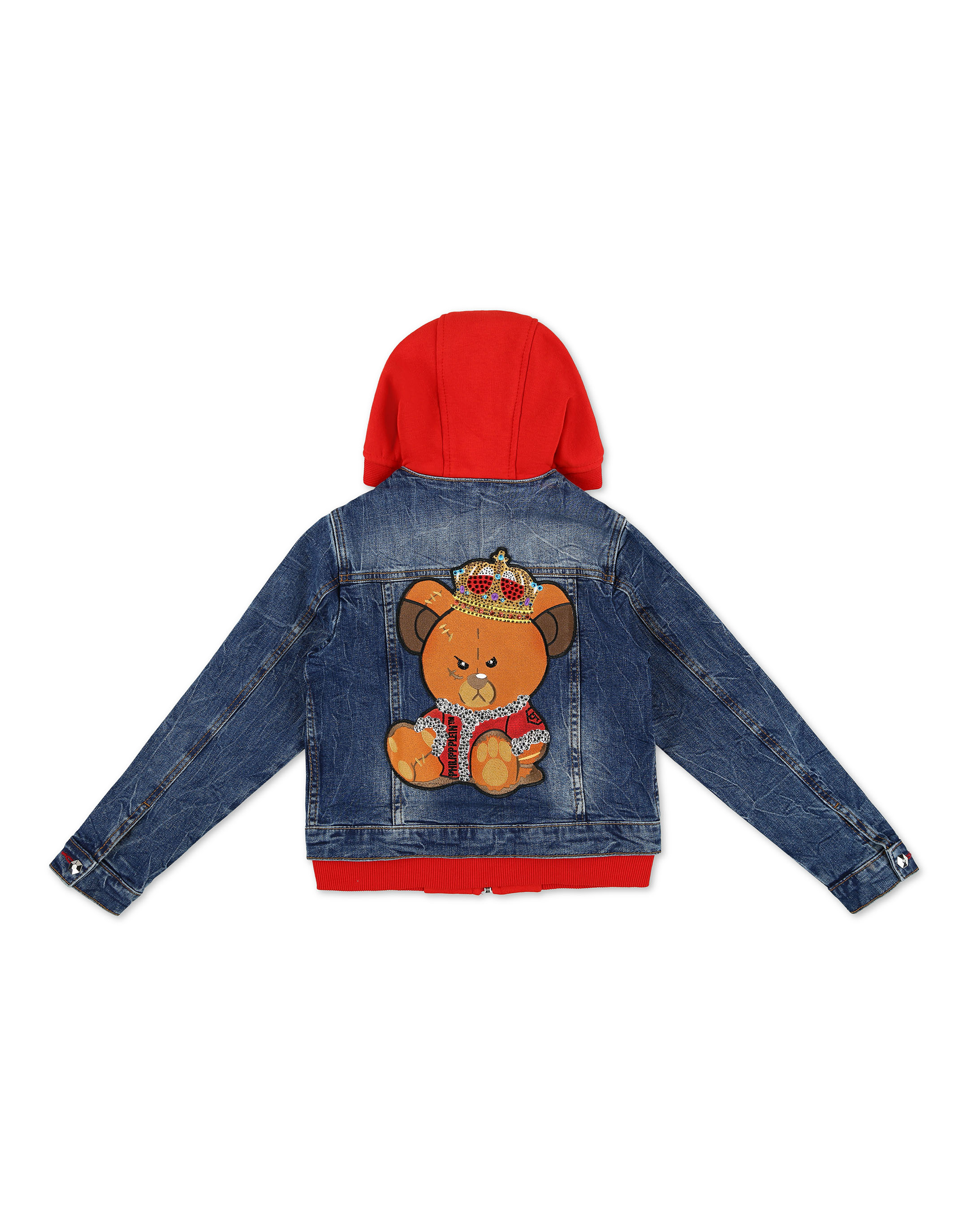 teleskop siv mikrocomputer Denim Jacket Teddy Bear | Philipp Plein Outlet