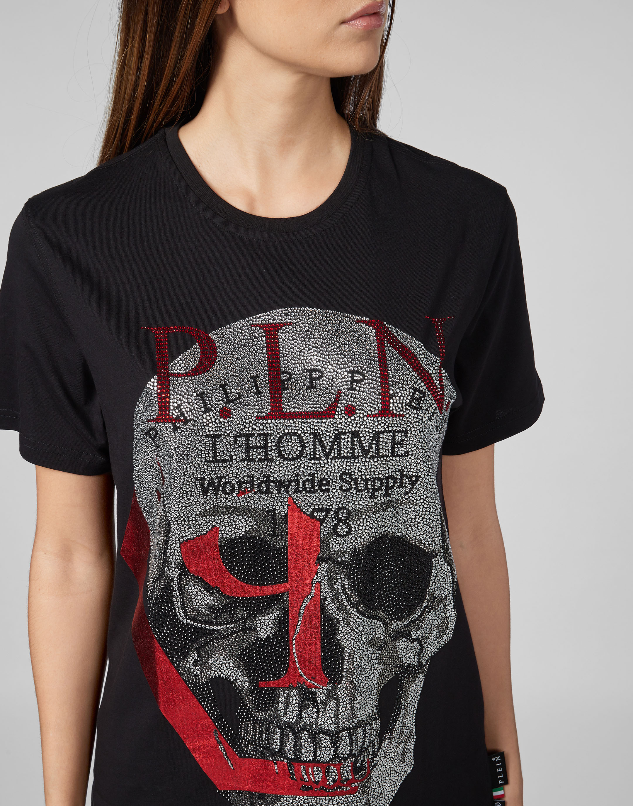 Philipp Plein Mens Platinium Cut Shirt Round Neck P.L.N T-Shirt Shirt Top 3XL