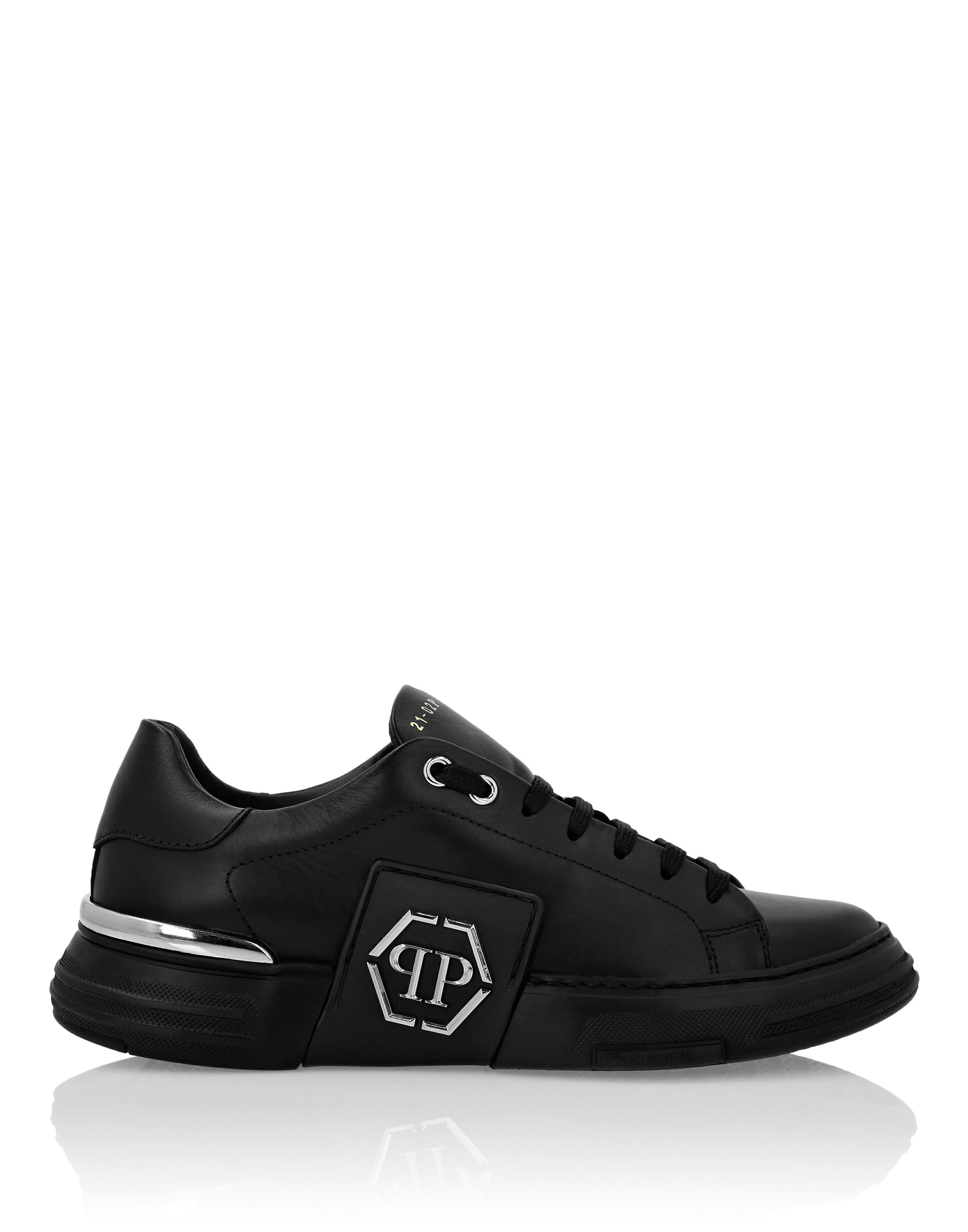 LO-TOP SNEAKERS PHANTOM KICK$ LEATHER Platinum HEXAGON | Philipp Plein  Outlet