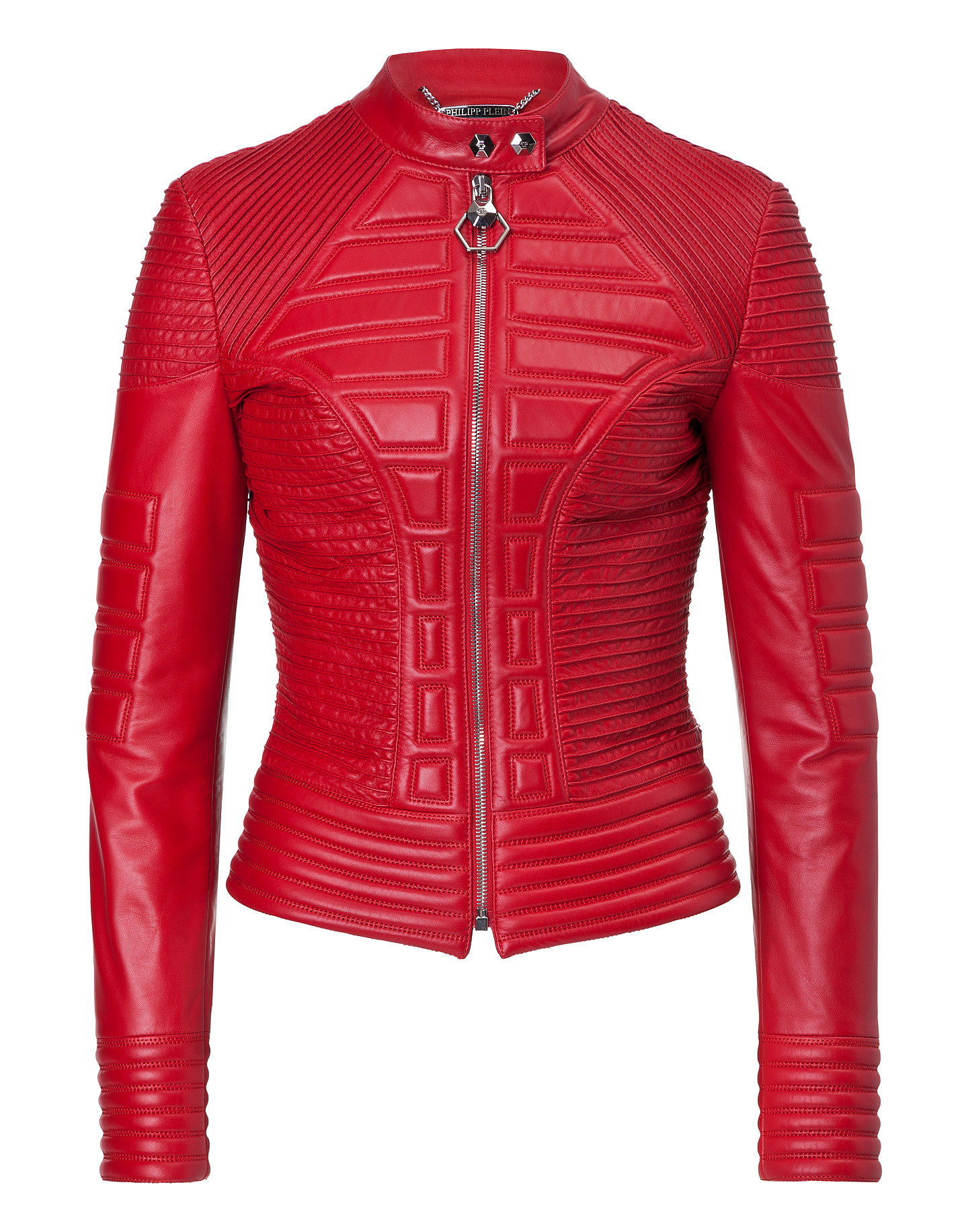 philipp plein red leather jacket