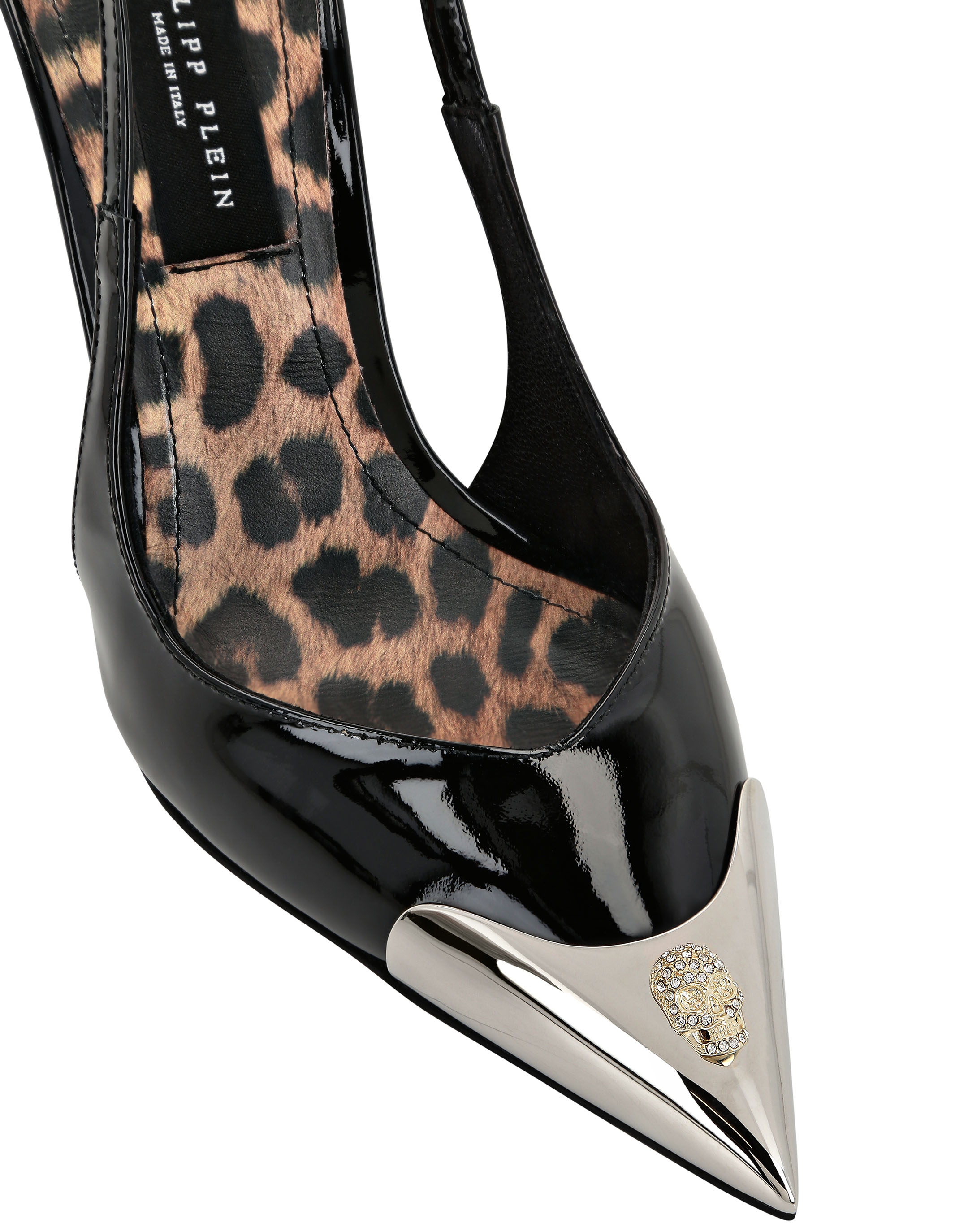 Philipp Plein skull-embellished 90mm high-heeled pumps - Neutrals
