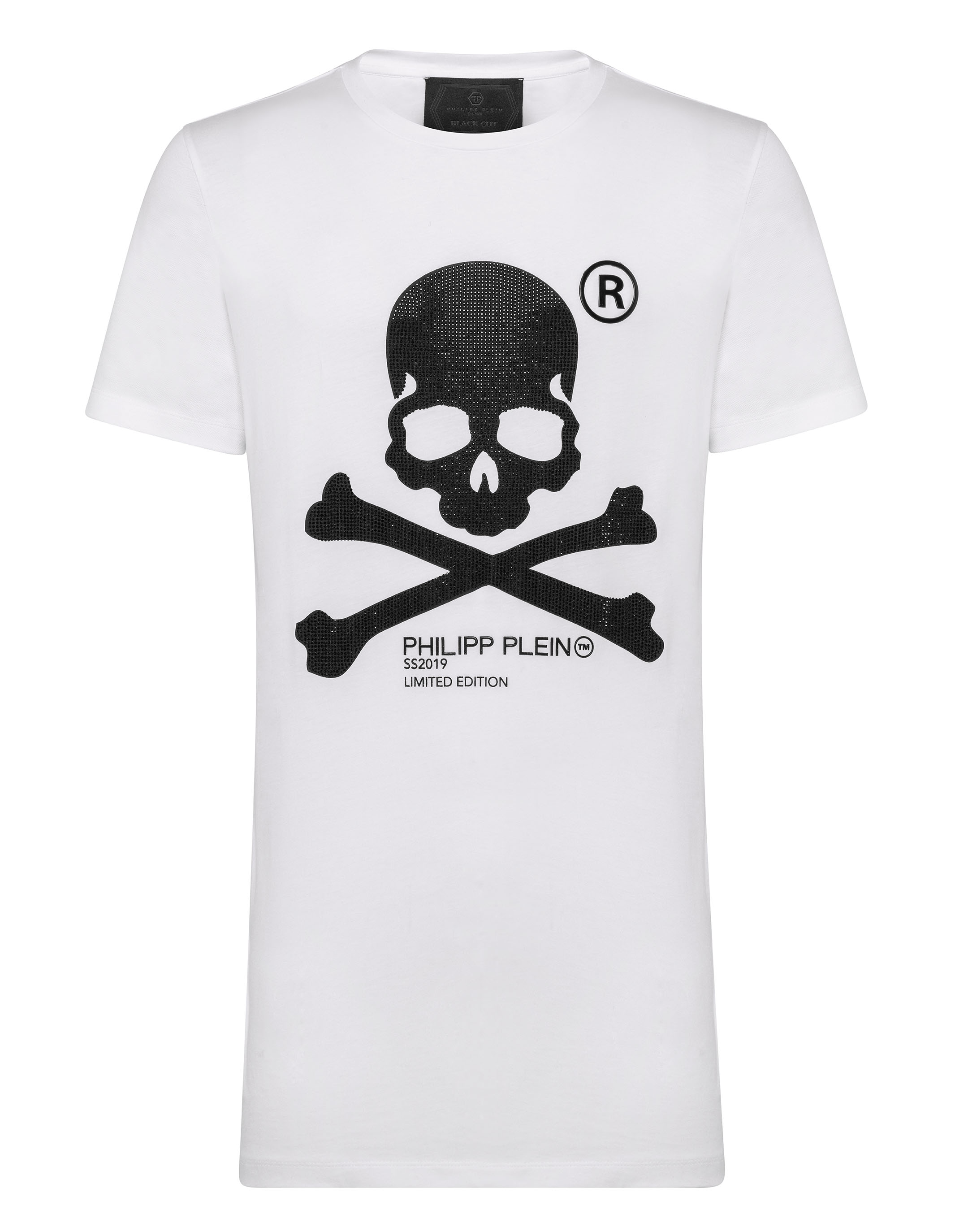 thema reptielen sieraden T-shirt Black Cut Round Neck Skull | Philipp Plein Outlet