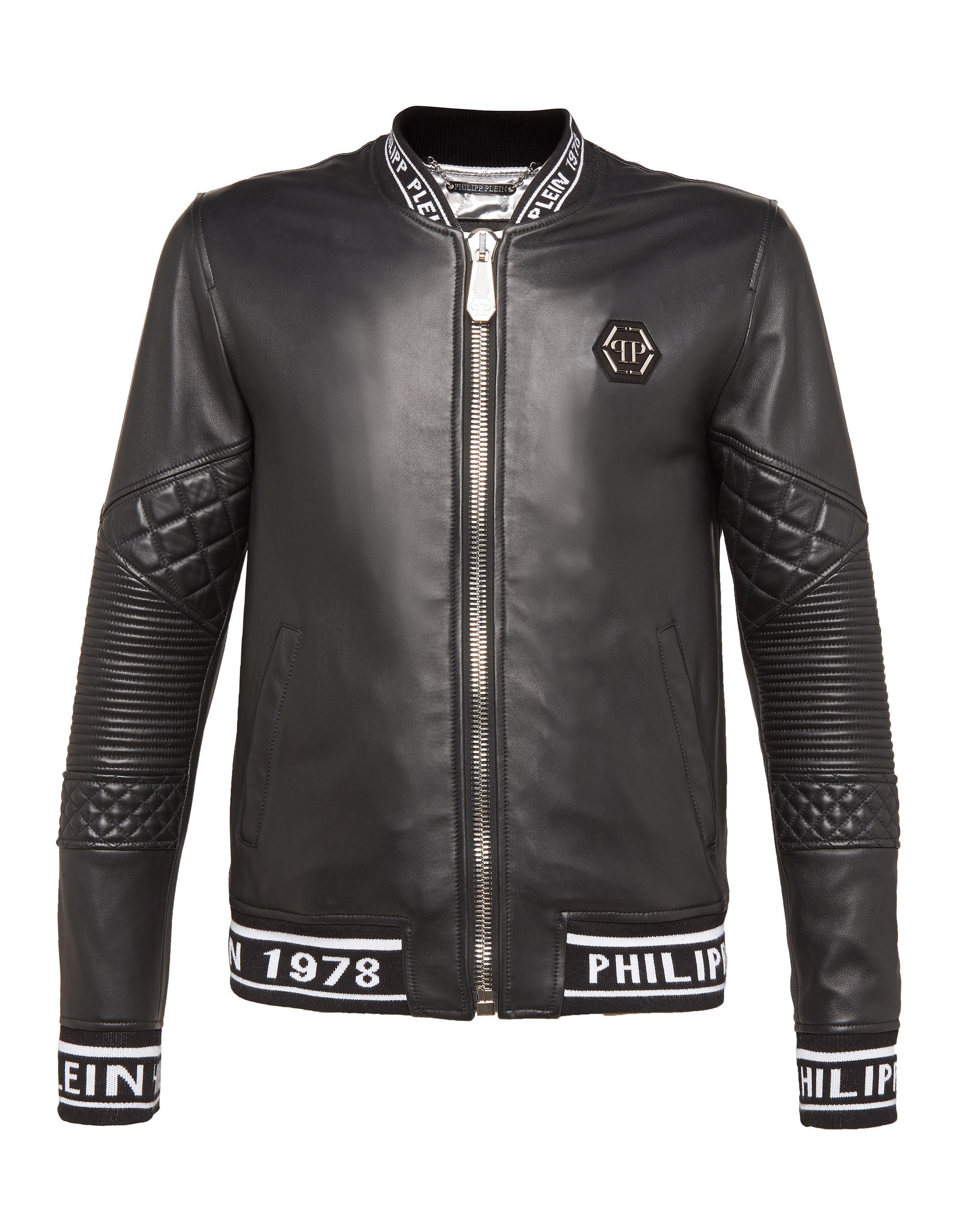 philipp plein leather biker jacket