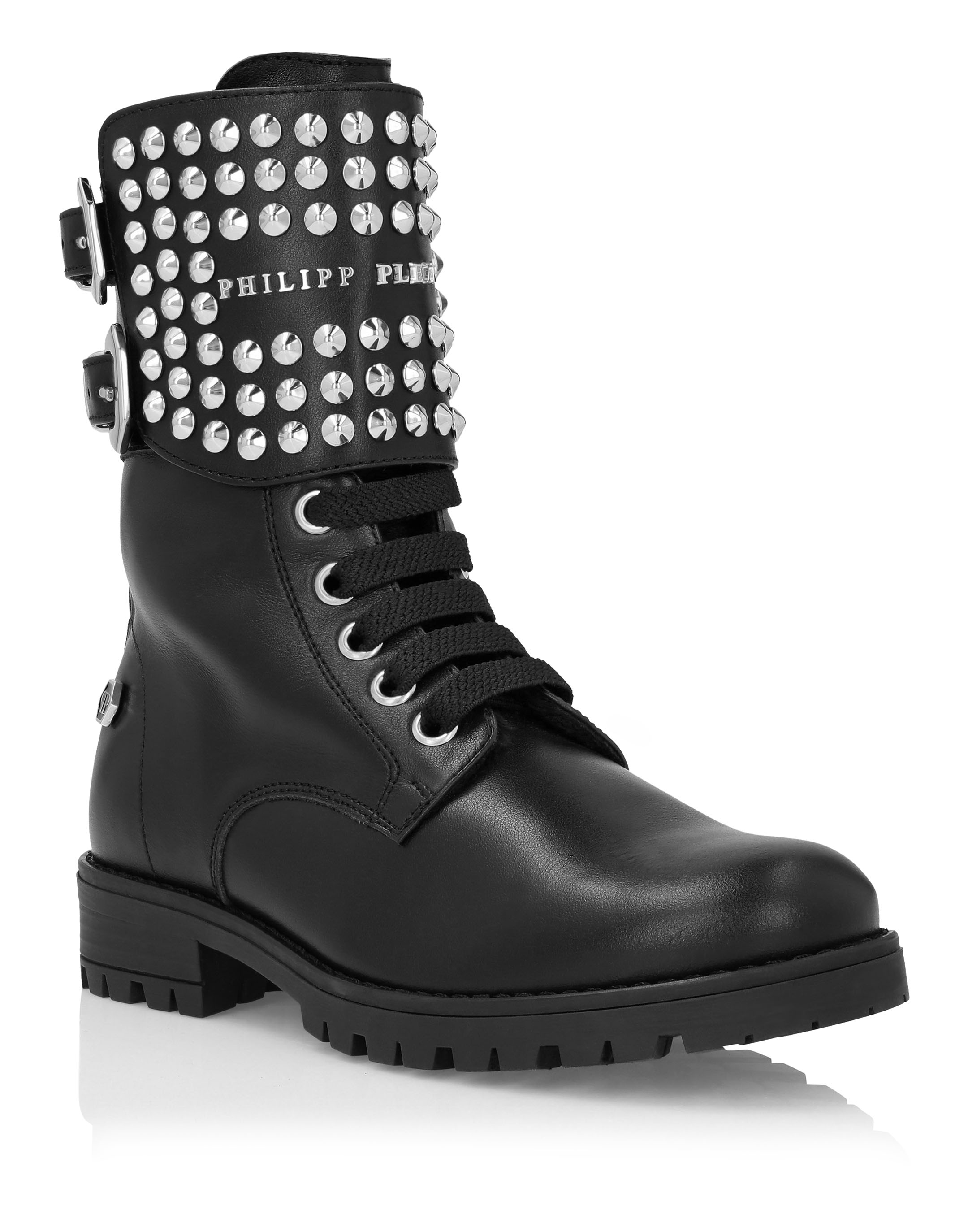 flat boots with studs