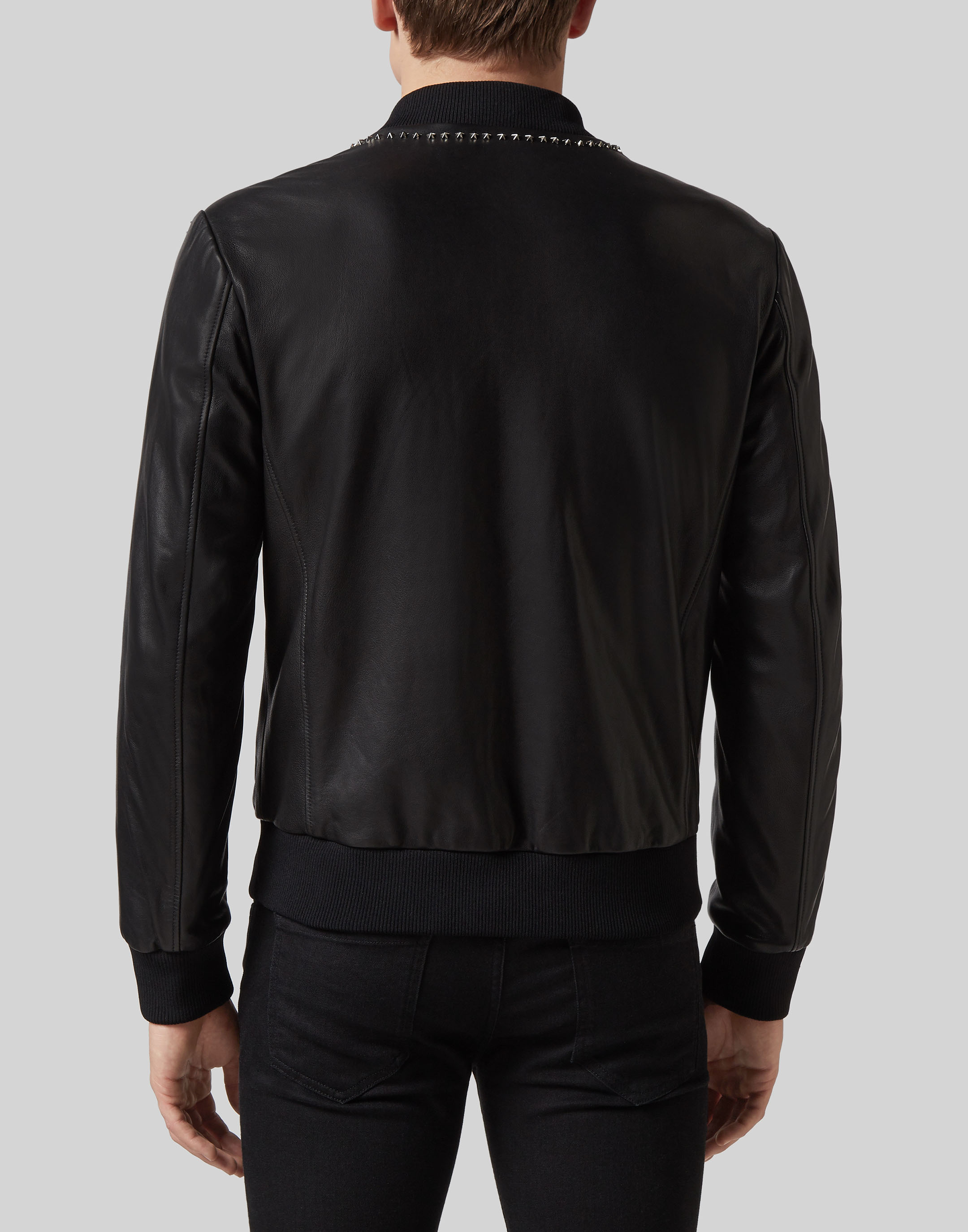 Leather Bomber Studs Philipp Plein Outlet