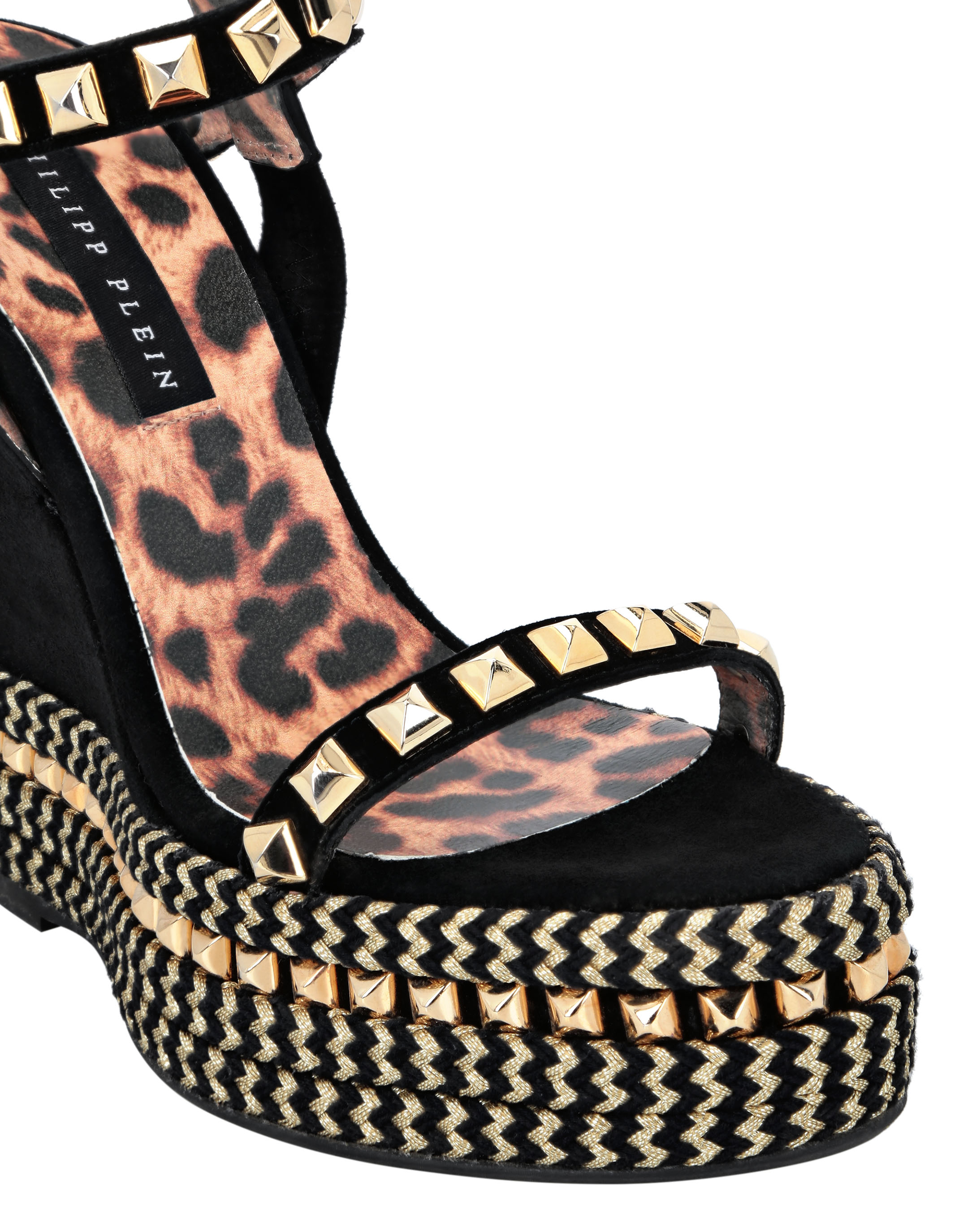 Buy Catwalk Women Black & Gold Toned Embellished Wedges - Heels for Women  8607903 | Myntra