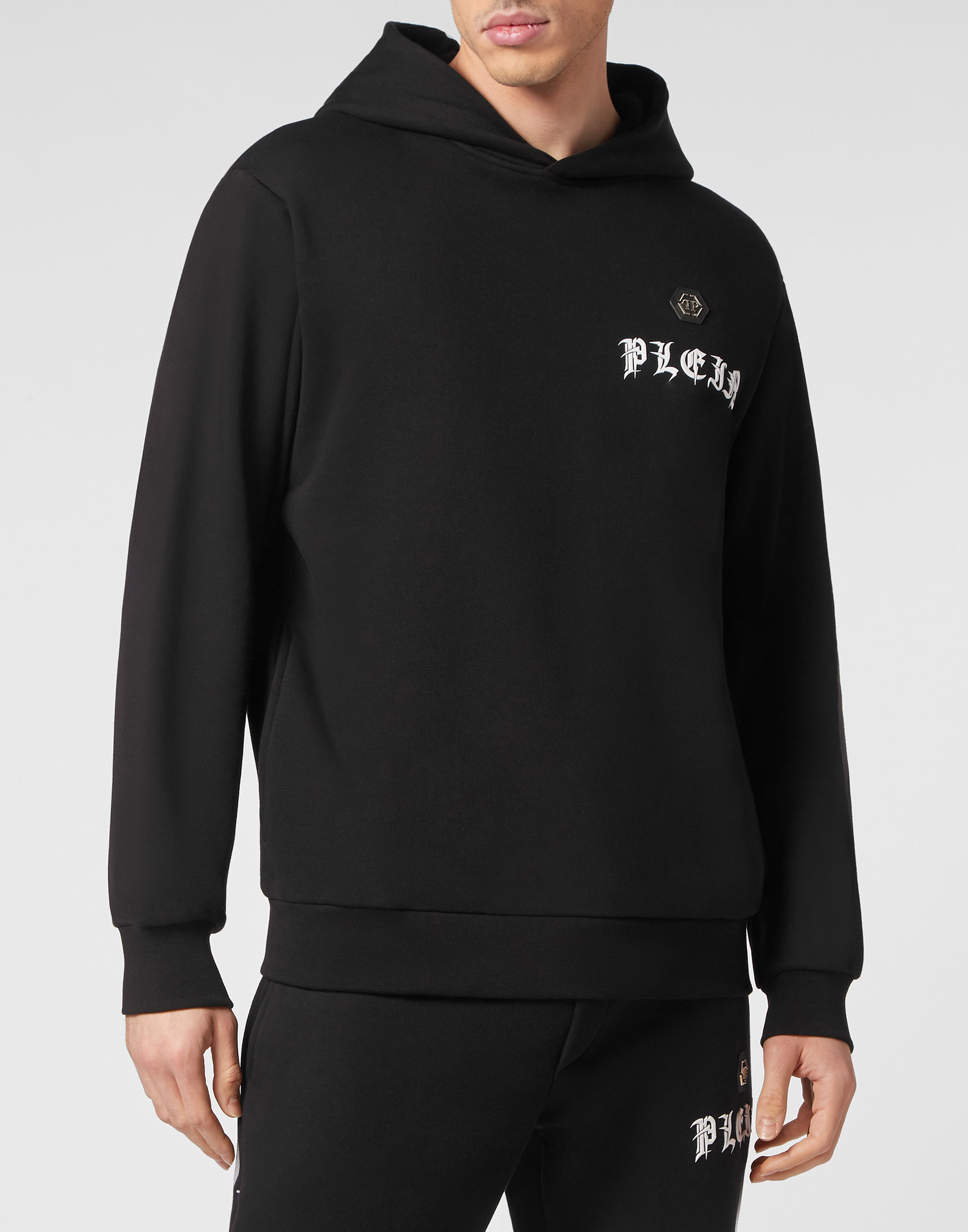パーカー・フーディ PHILIPP PLEIN Men Sweater PAECMJB3611PTE003N0202 Black Hoodie sweatshirt Gothic Plein | Philipp Plein Outlet