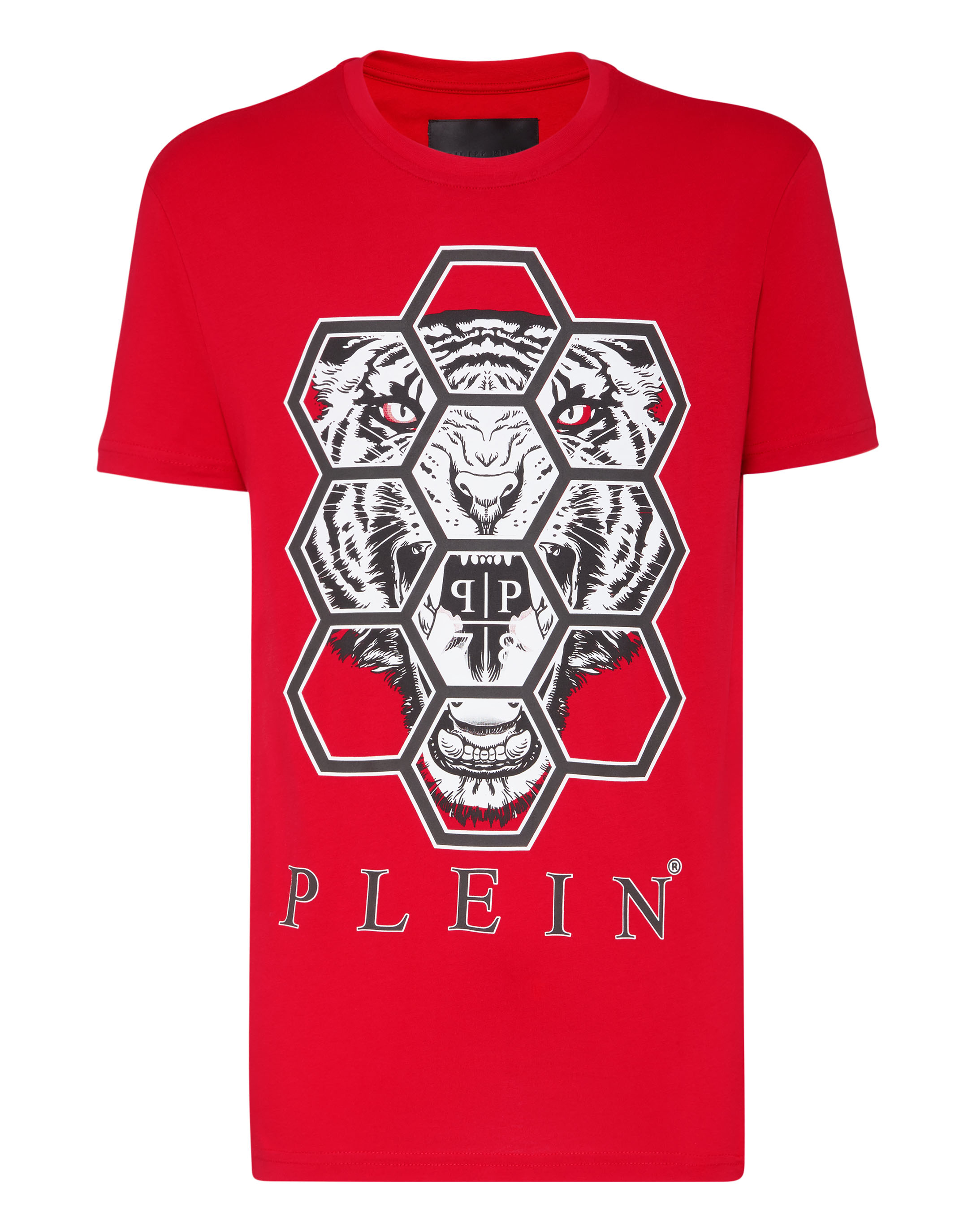 T-shirt Round Neck SS Hexagon tiger | Philipp Plein Outlet