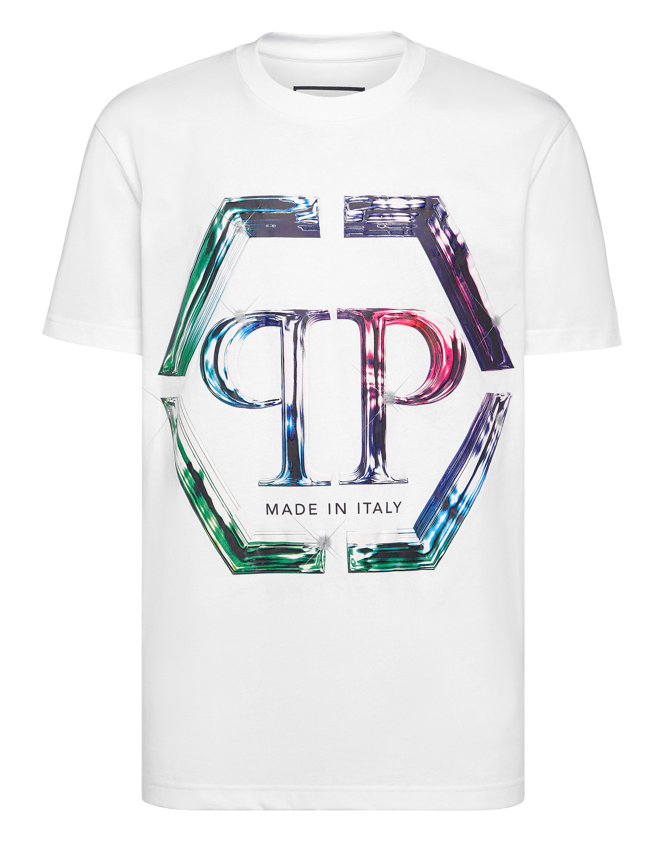 Tシャツ・カットソー Philipp Plein PACC MTK 6214 PJY002N PP GLASS T-shirt Philipp Plein PACC MTK 6214 PJY002N PP GLASS T-shirt