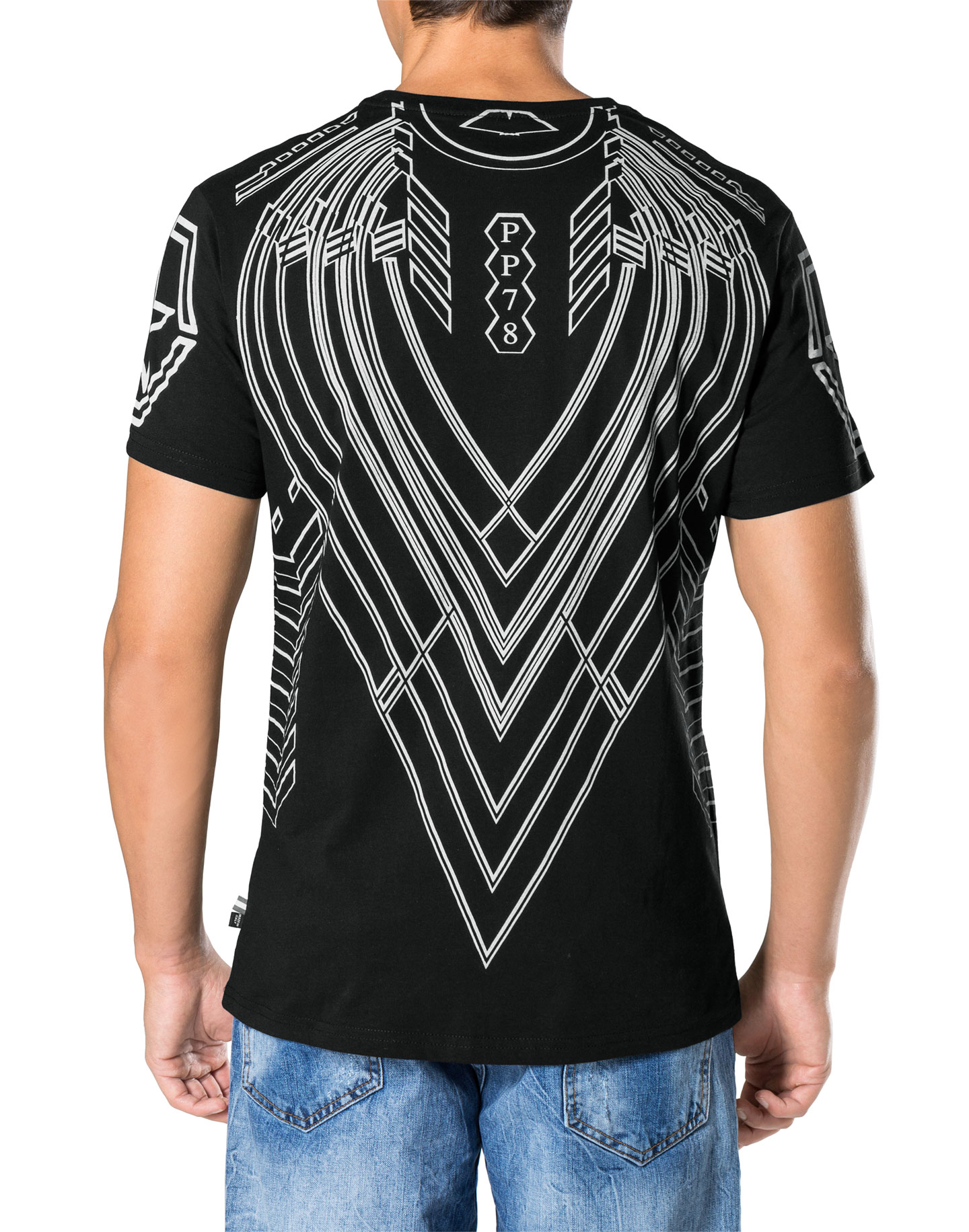 Herren Philipp Plein Shirt S17C MTK0036 Psychological White for Men T-shirt