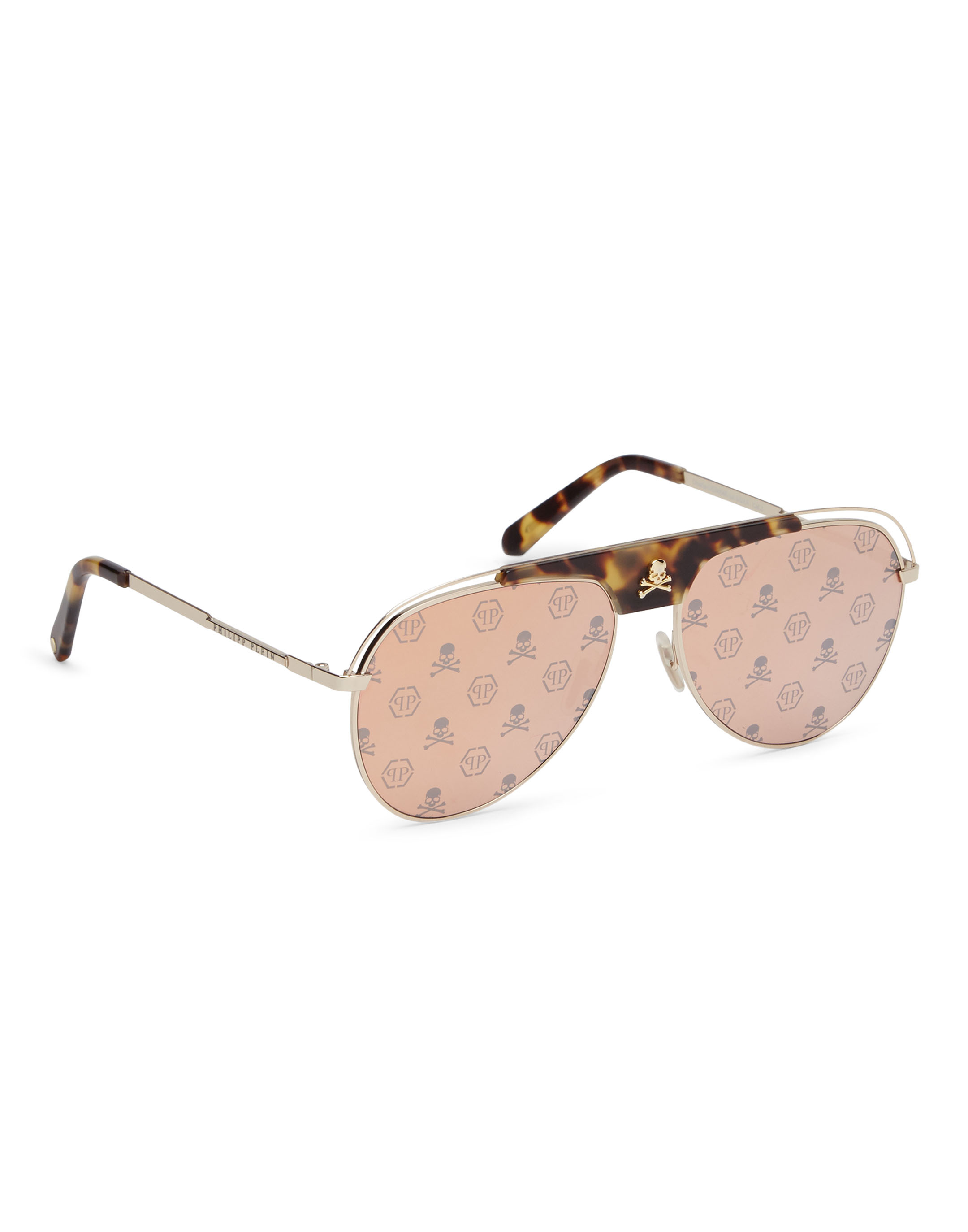 Philipp Plein Monogram-Lenses Pilot-Frame Sunglasses