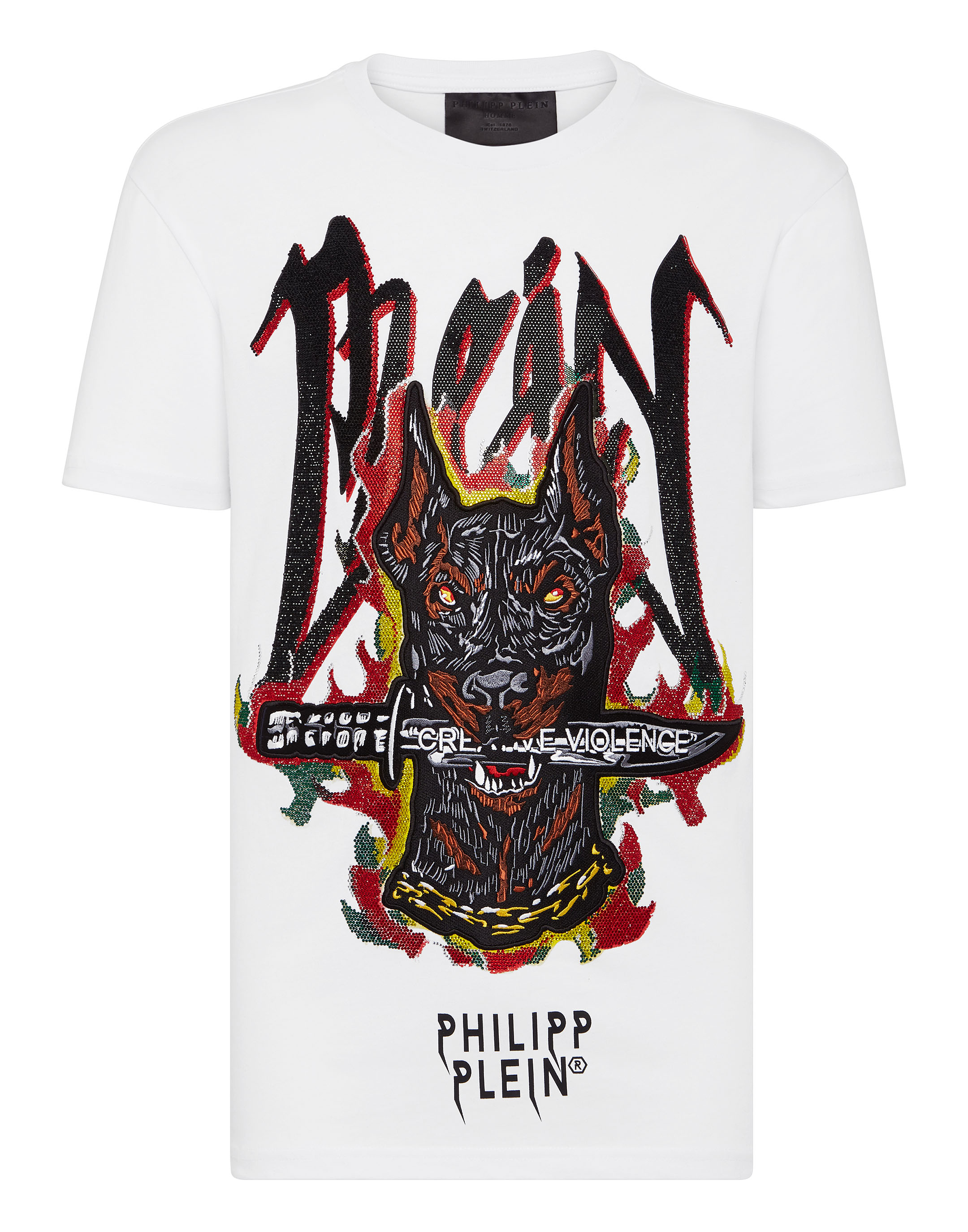 A fondo Amarillento Comercialización T-shirt Round Neck SS Graffiti | Philipp Plein Outlet