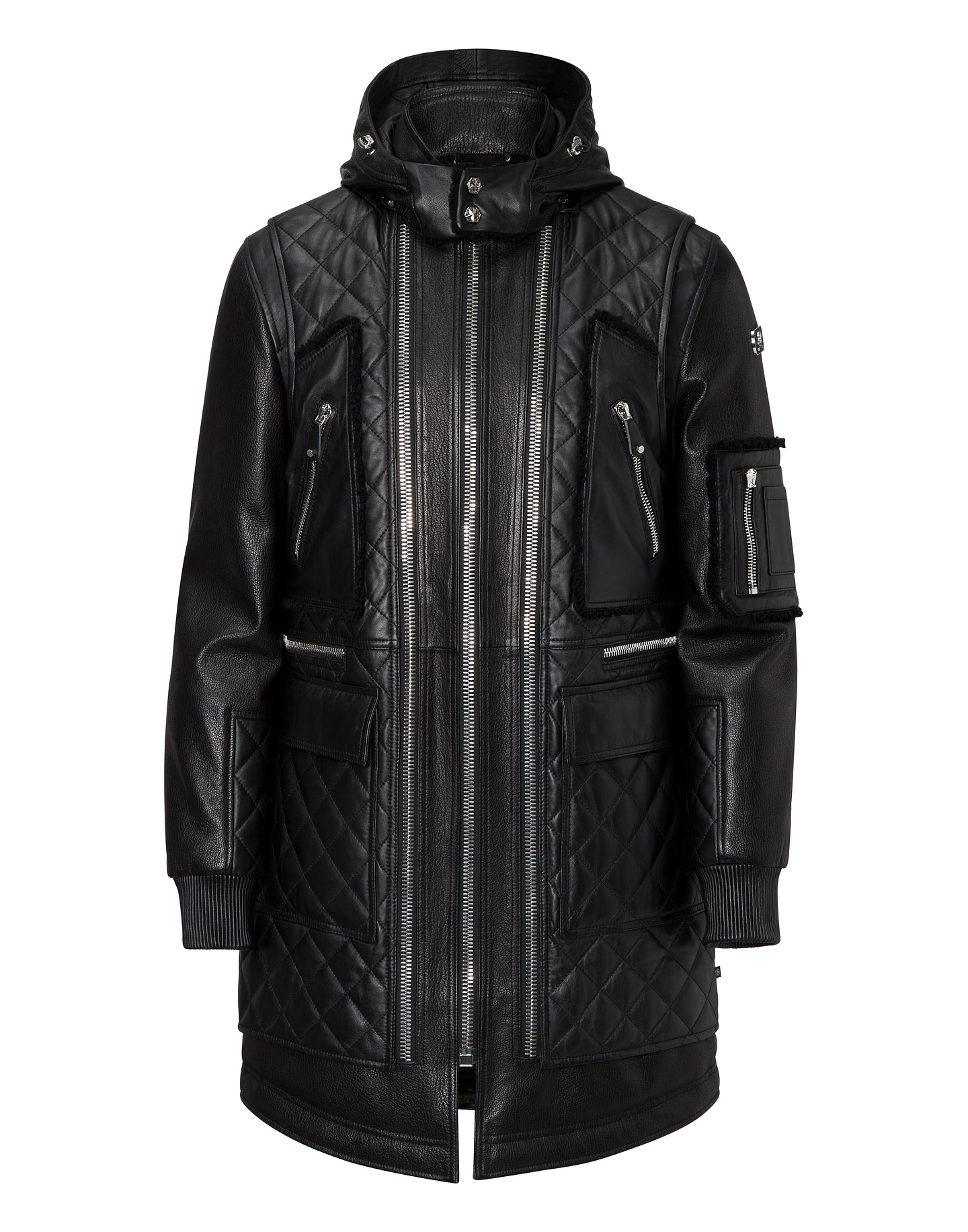 Leather parka jacket Clearance