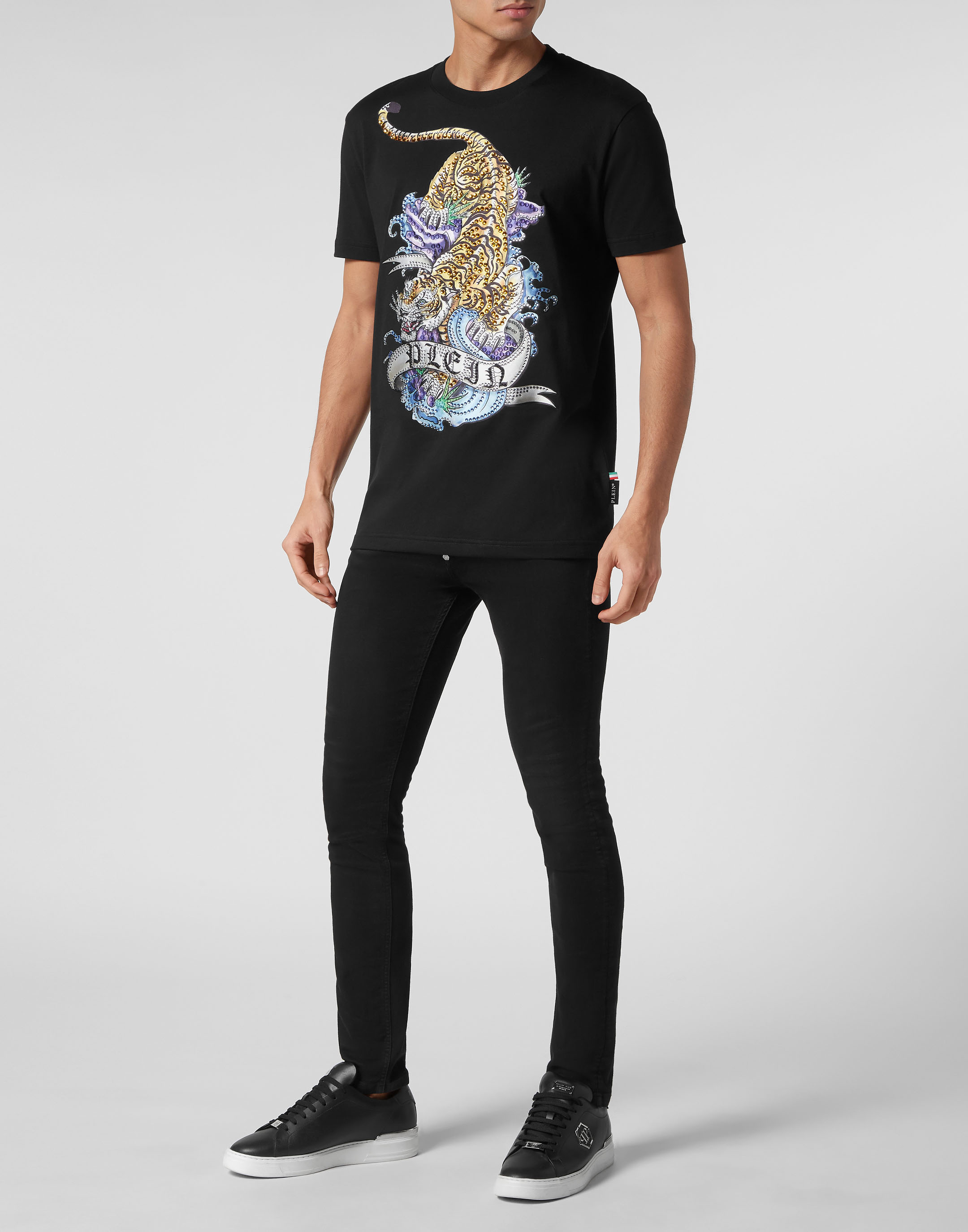 PHILIPP PLEIN SS タトゥ ラウントネック Tシャツ 【関税込】 T-shirt Round Neck SS Tattoo | Philipp Plein Outlet
