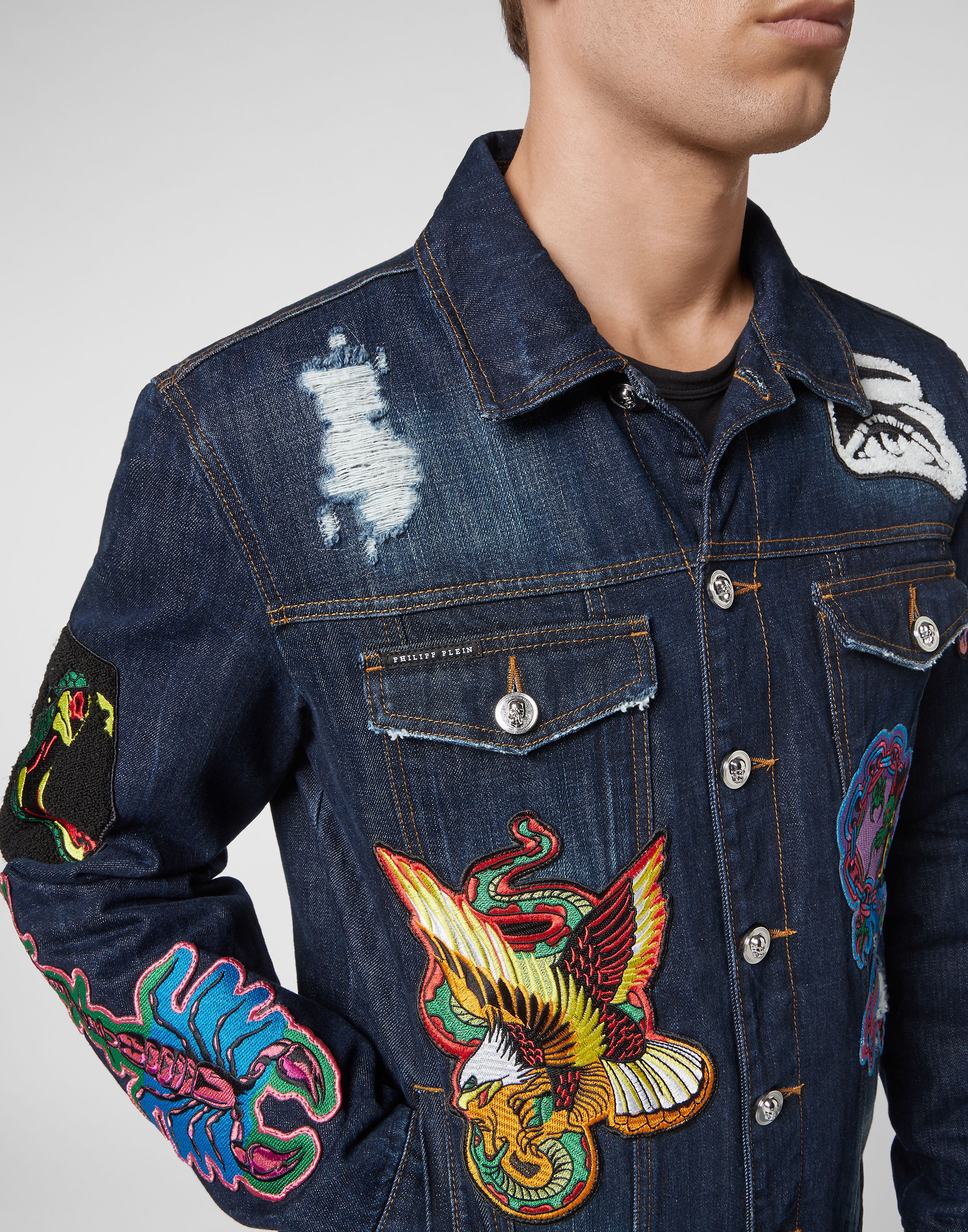 Denim Jacket Patches  Philipp Plein Outlet