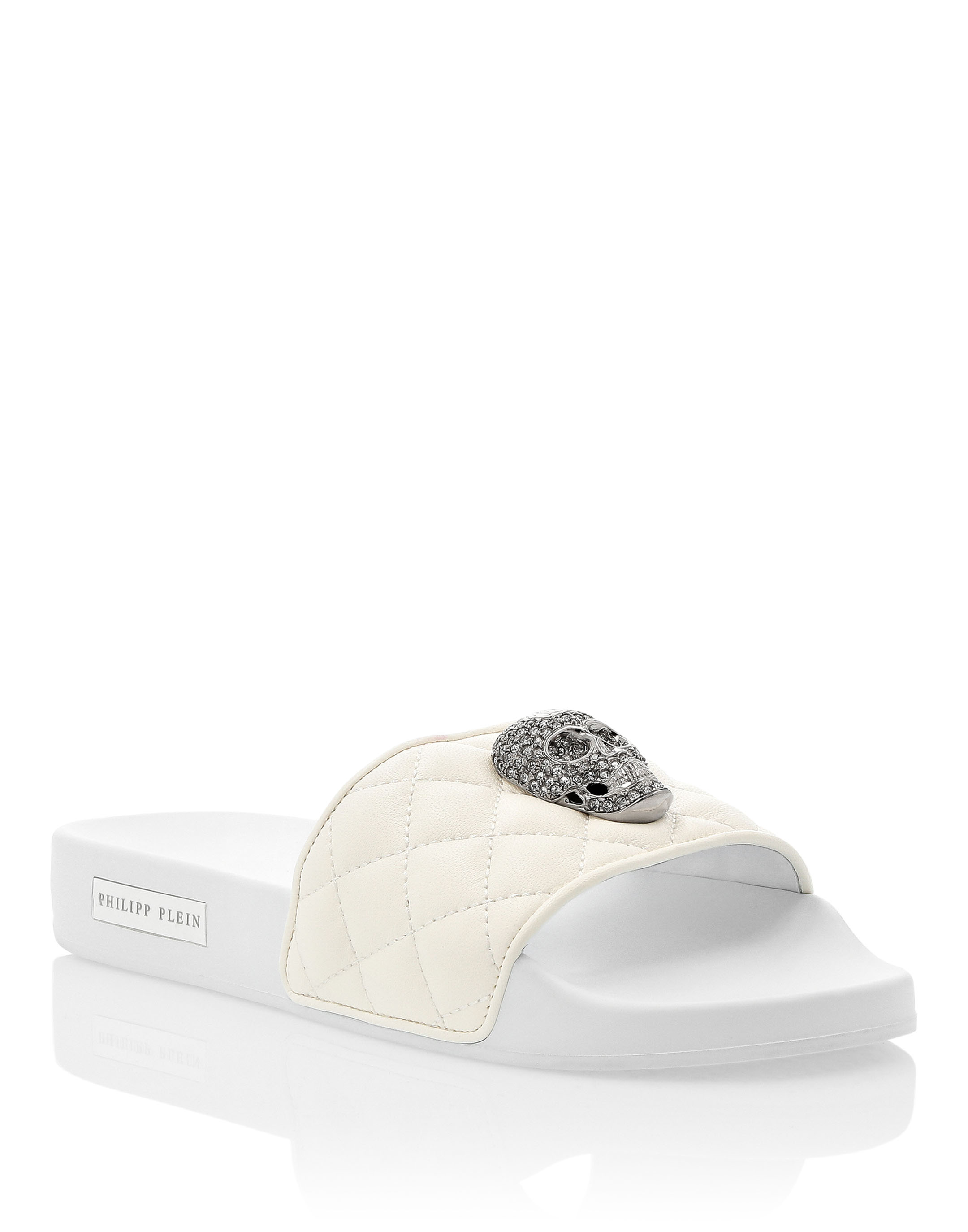 Flat gummy sandals Skull crystal Flat gummy sandals Skull crystal