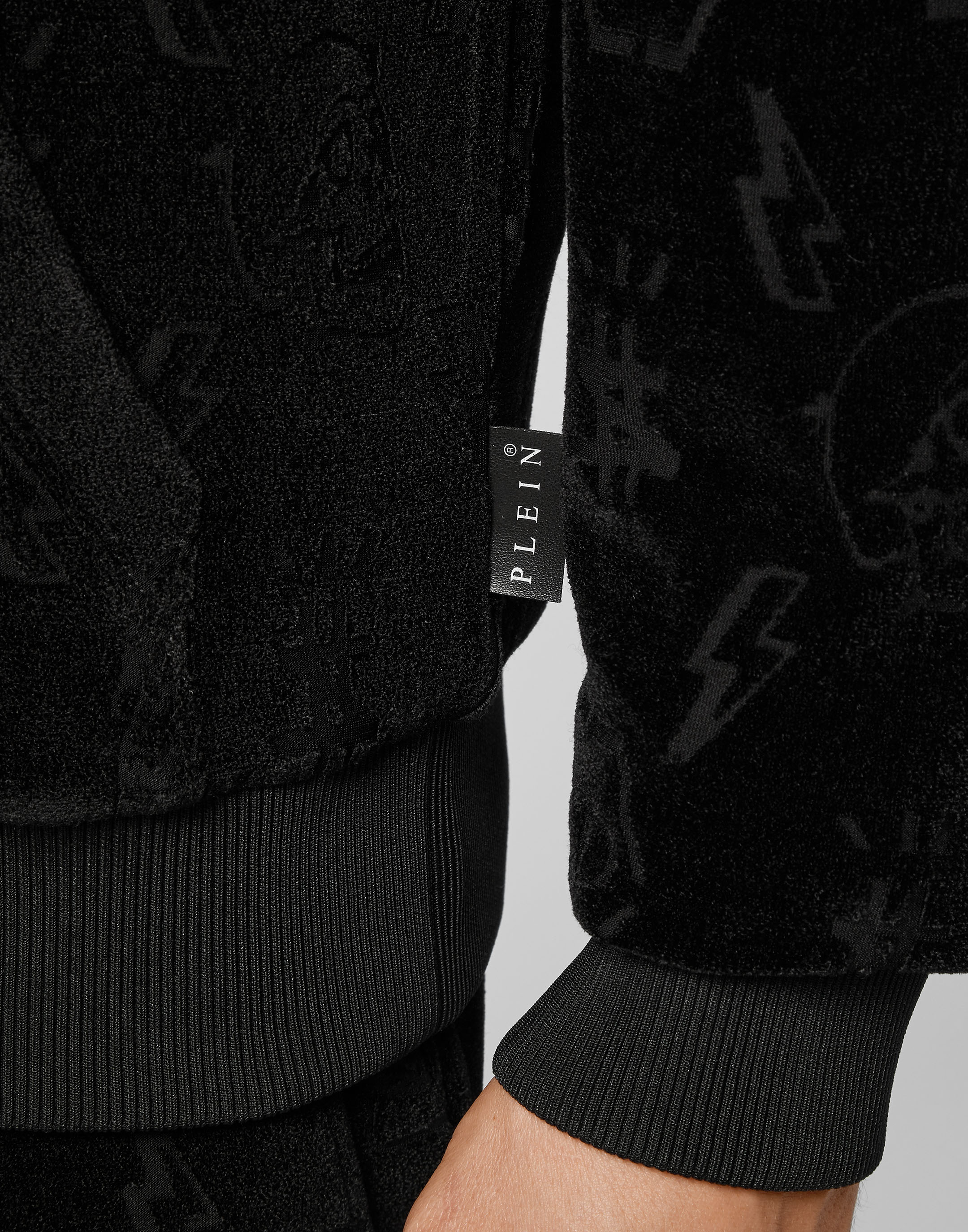 Louis Vuitton Monogram French Terry Zip-Through Hoodie BLACK. Size 5XL