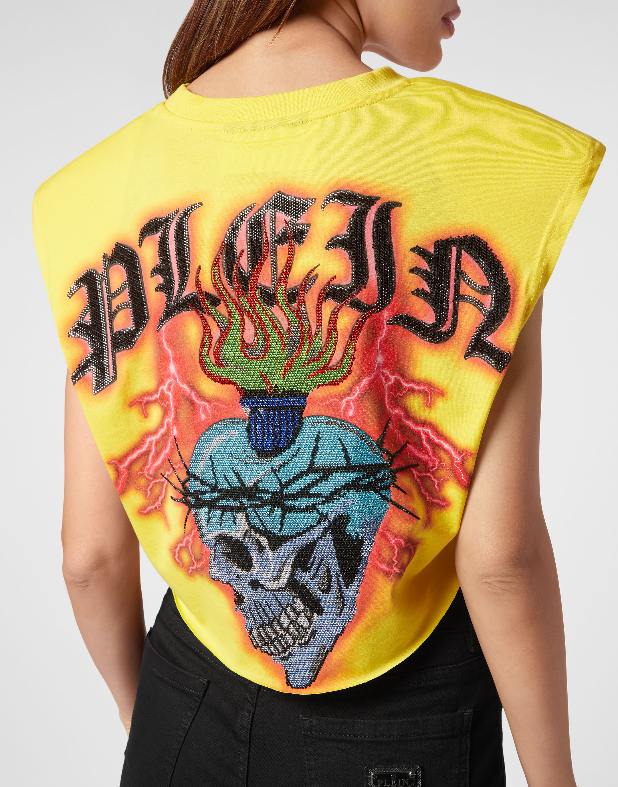 Shoulder Pads Cropped Top Love Tattoo | Philipp Plein Outlet