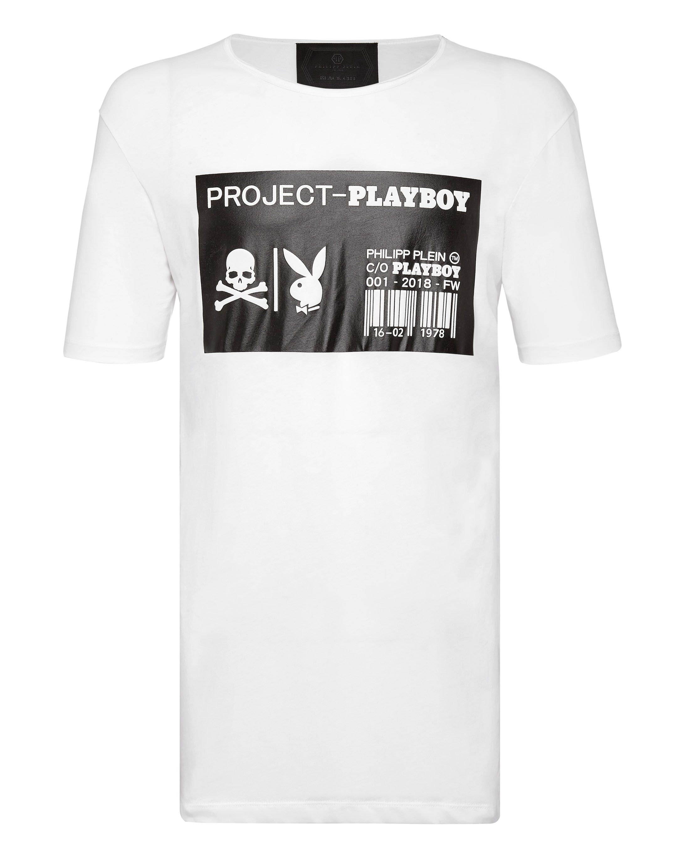 Shirt Cut T Black Playboy Round Neck SUzpMV