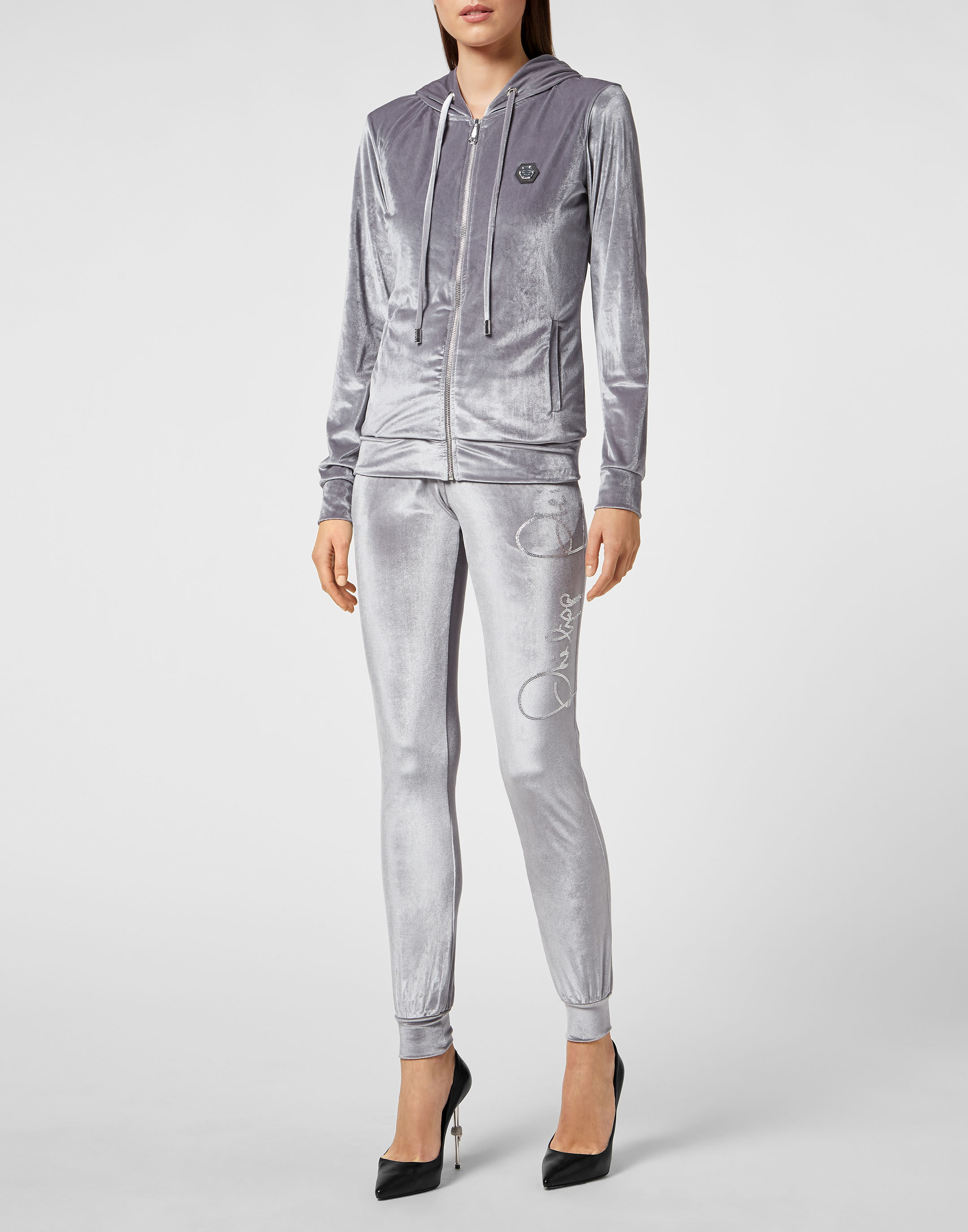 HARTFORD Tivia Heather Grey Velvet Womens Track Pants