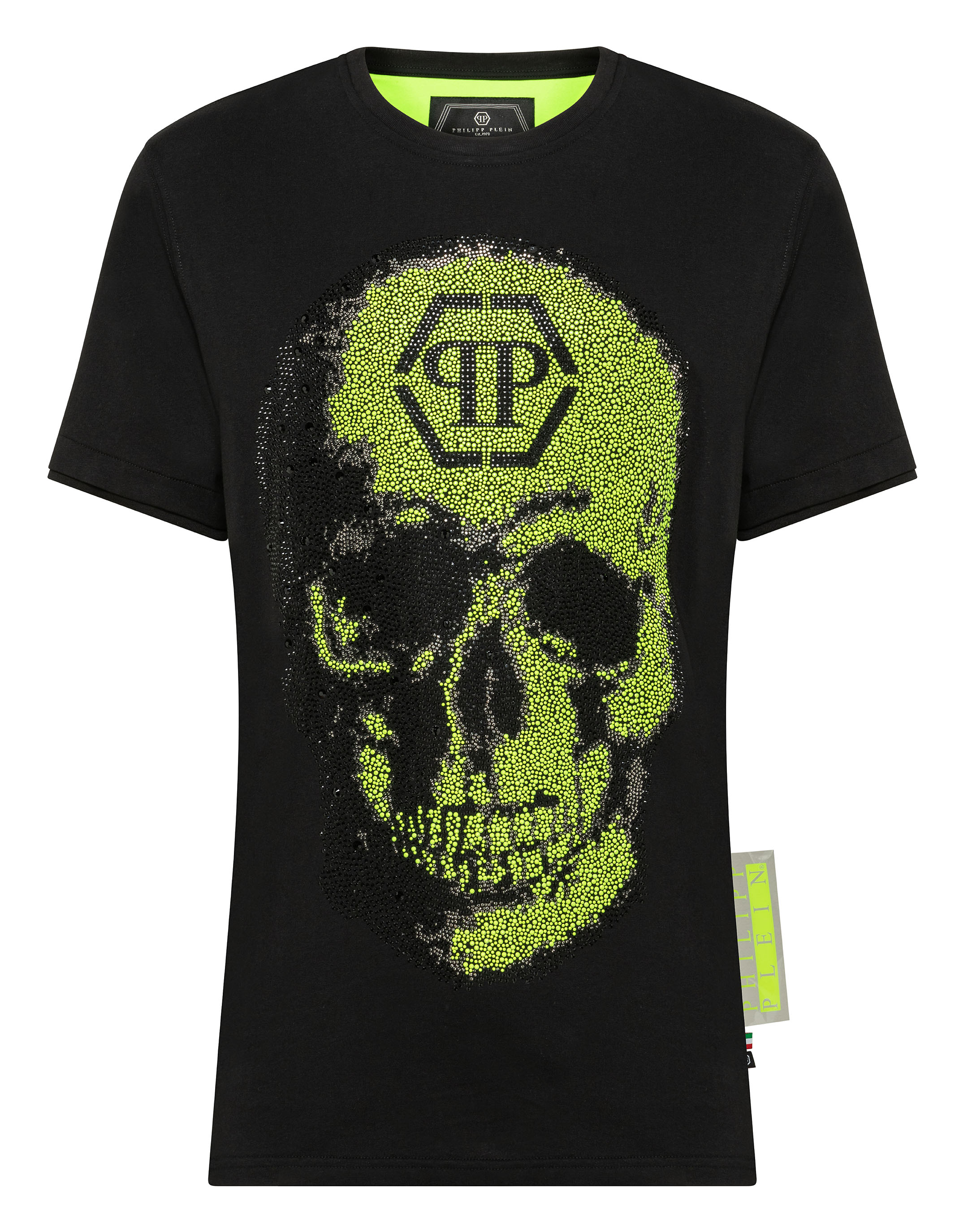 T-shirt Black Cut Round Neck Skull 