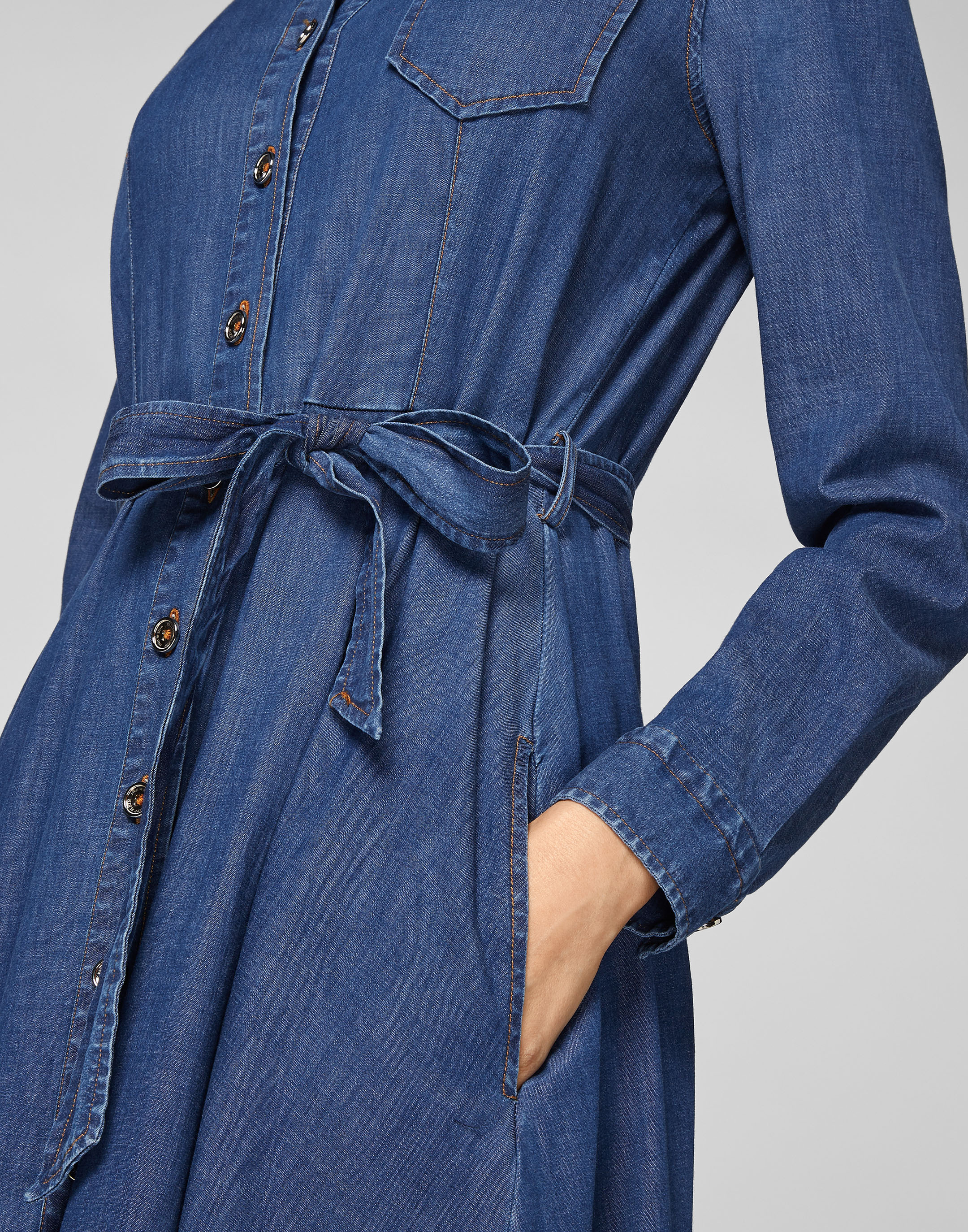 Womens Denim Shirt Top Ladies Slim Fit Stonewash Blue shirts Size 6 8 10 12  | eBay