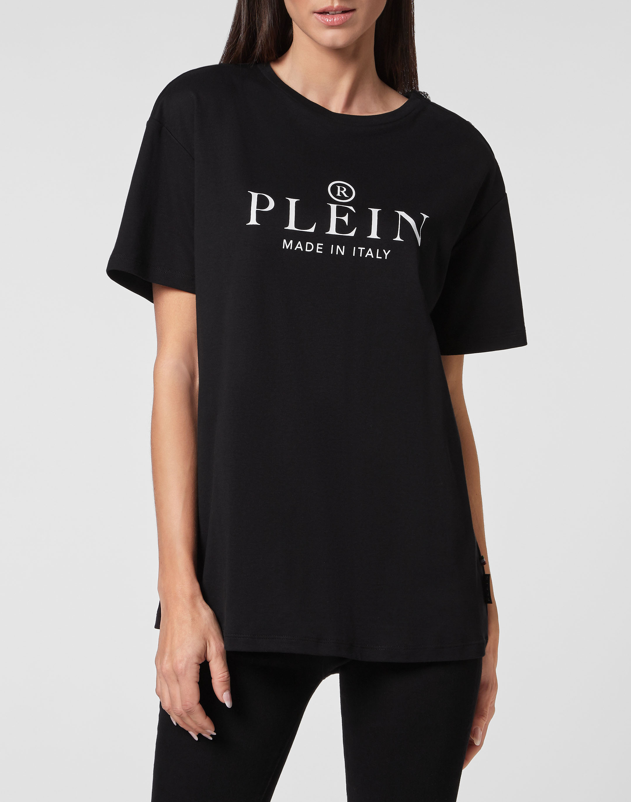 Tシャツ・カットソー PHILIPP PLEIN Men T-shirt Black PAECMTK8323PJY002N 02 T-shirt Man Fit Philipp Plein TM | Philipp Plein Outlet
