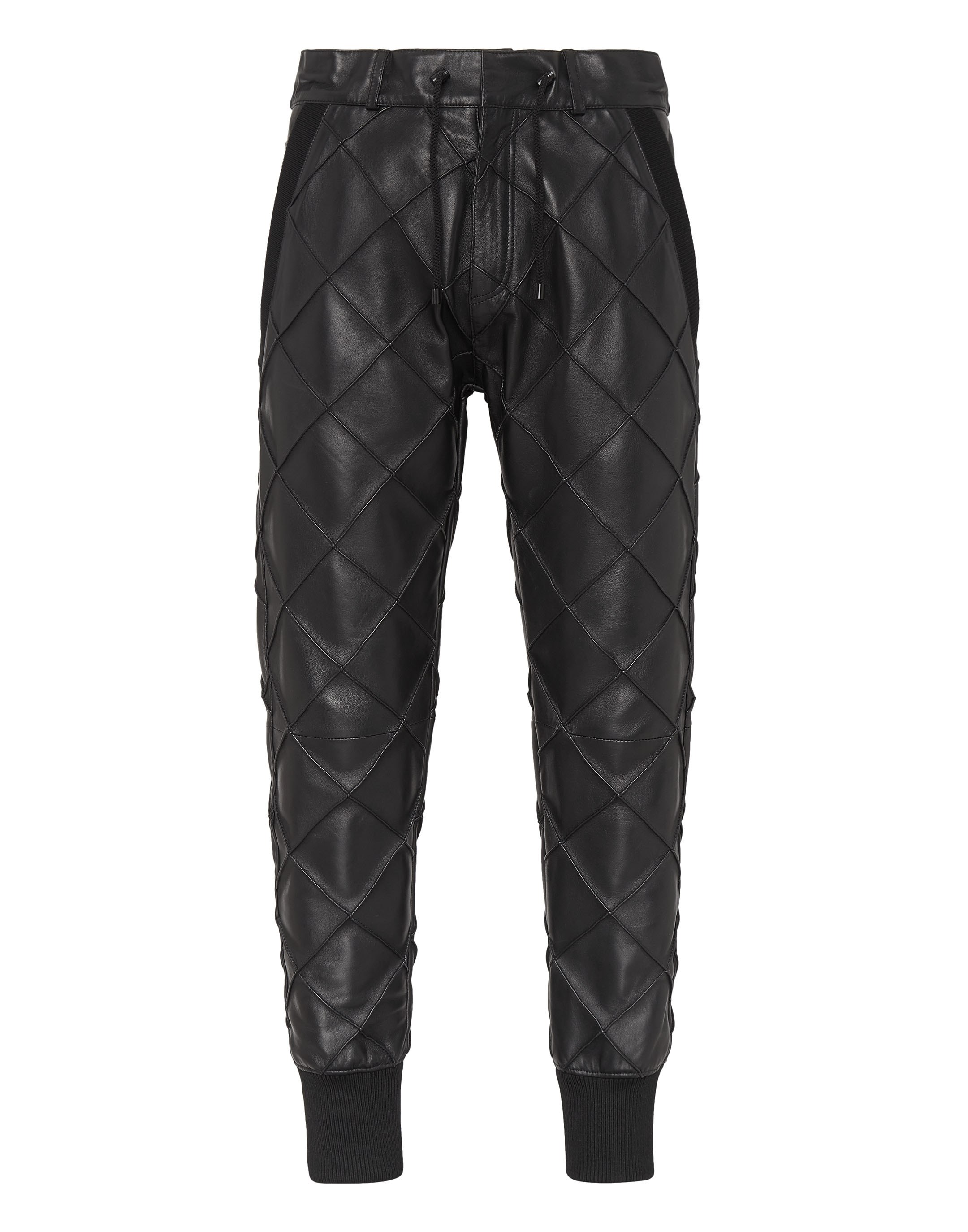 Leather Jogging Trousers Statement Philipp Plein Outlet