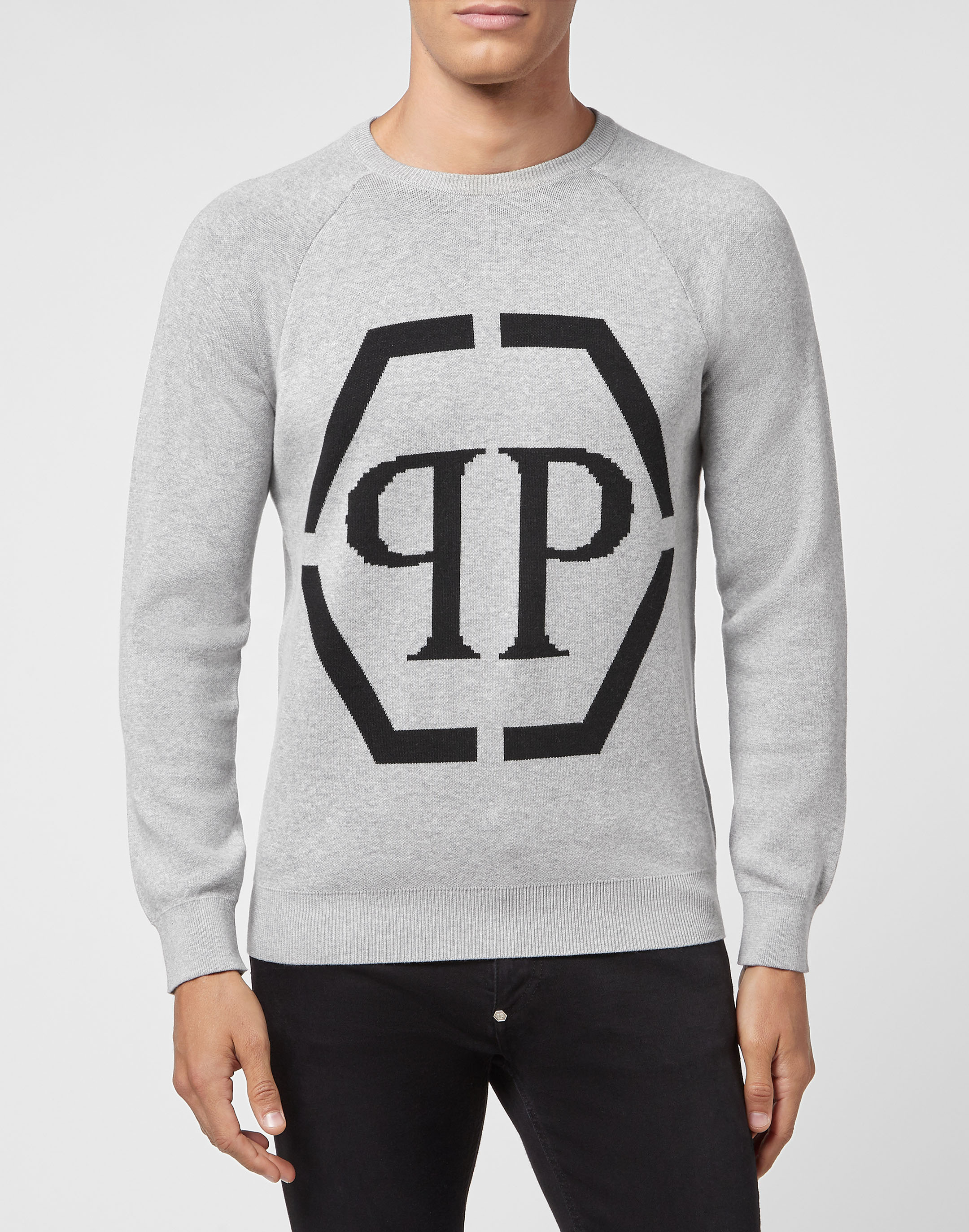 Philipp Plein logo-print cotton sweatshirt - Black