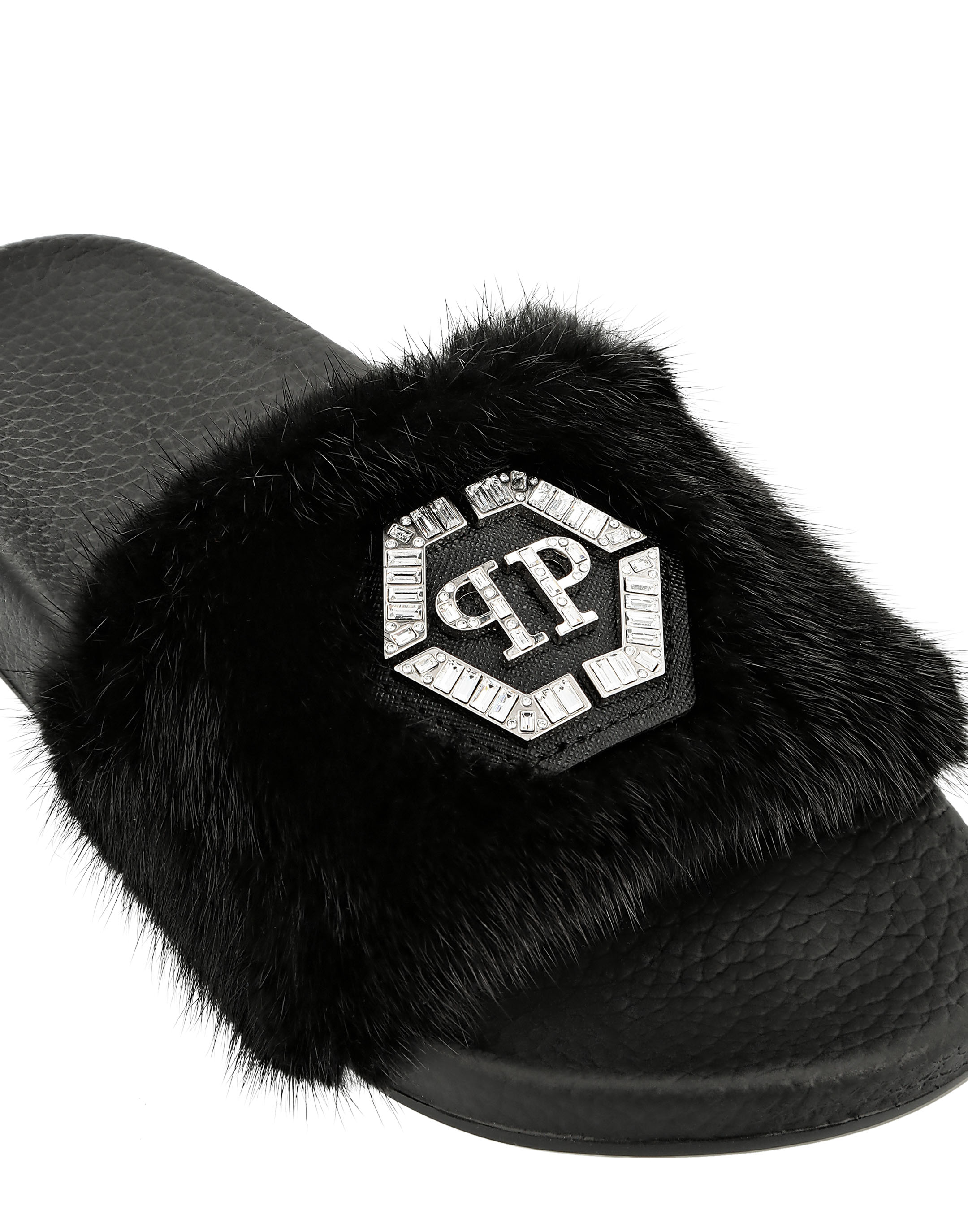beroemd opwinding Regenjas Sandals Flat mink fur insert Luxury | Philipp Plein Outlet
