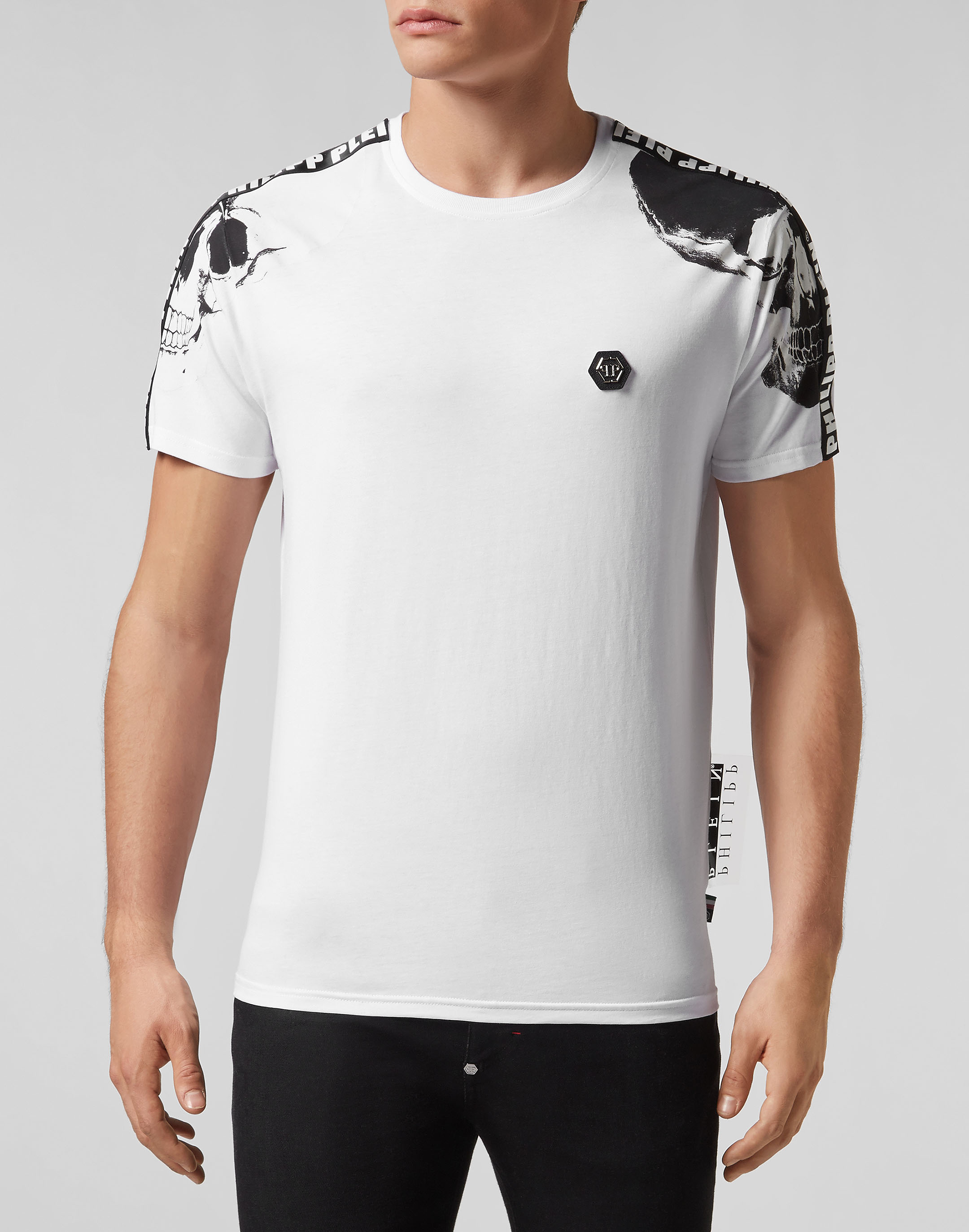 Philipp Plein Mens Platinium Cut Shirt Round Neck P.L.N T-Shirt Shirt Top 3XL