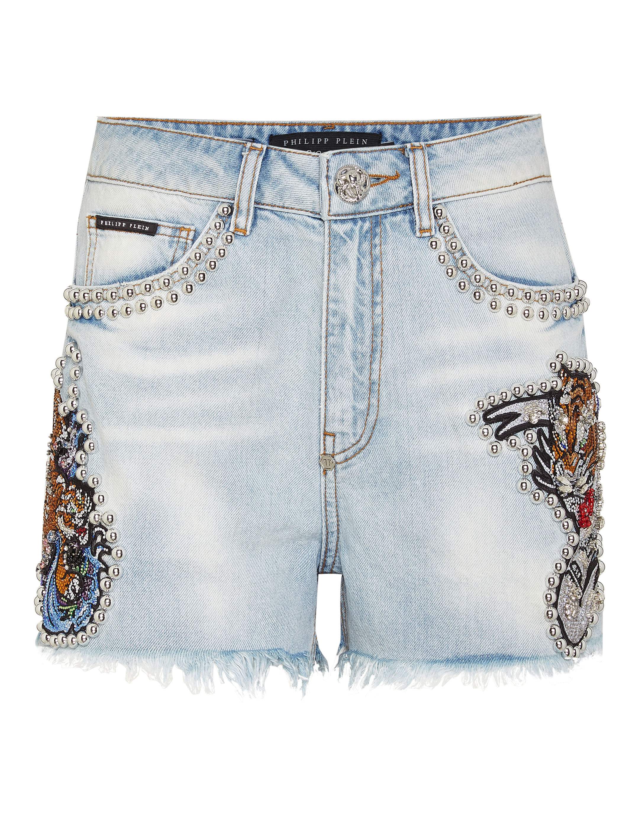 PHILIPP PLEIN デニム ショートパンツ　Sサイズ Philipp Plein ダメージ デニムショートパンツ 通販 - FARFETCH