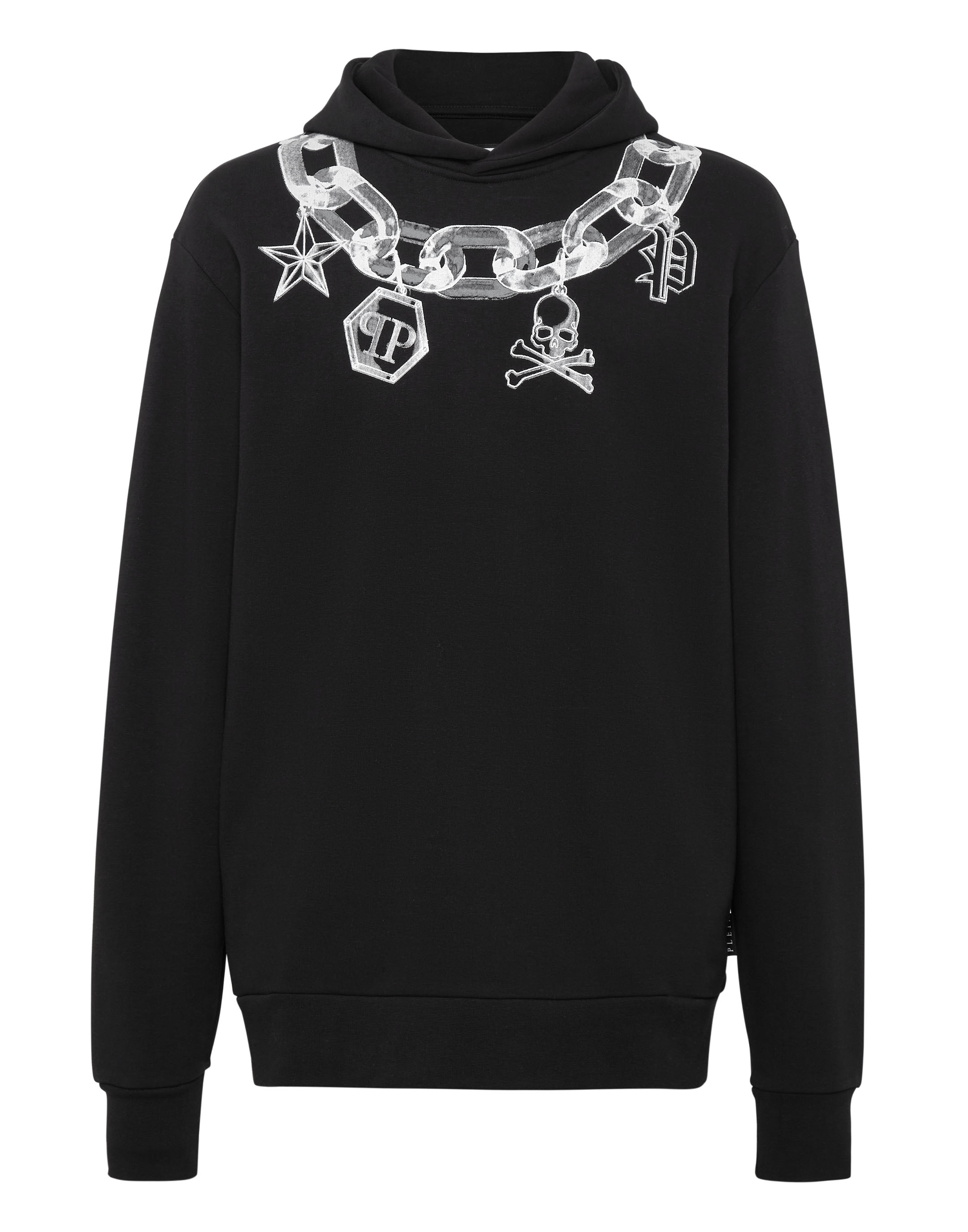 パーカー・フーディ Philipp Plein Black Cotton Sweatshirt With Iconic Hexagonal Hoodie sweatshirt | Philipp Plein Outlet