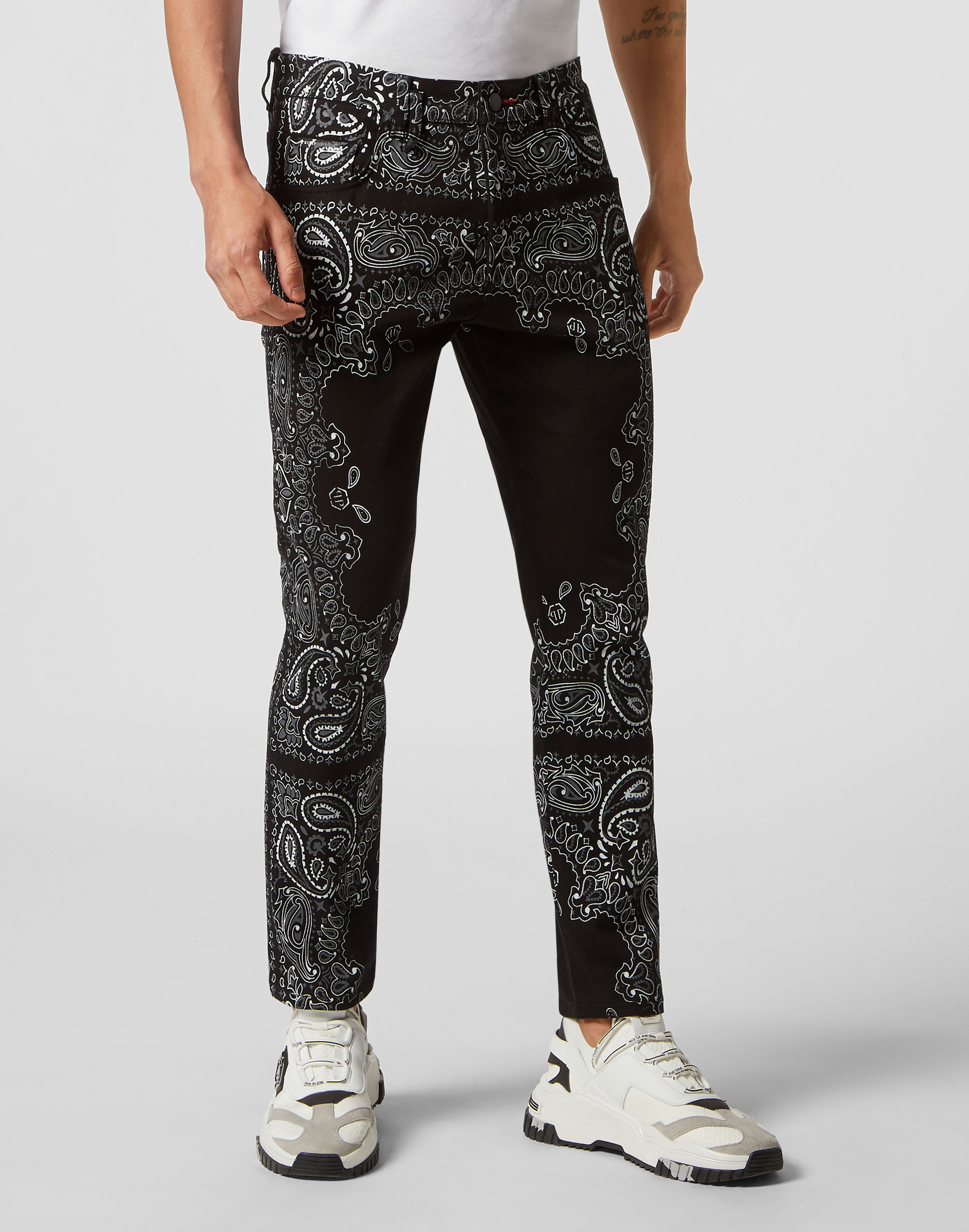 Denim Trousers Skinny Fit Paisley Bandana | Philipp Plein Outlet