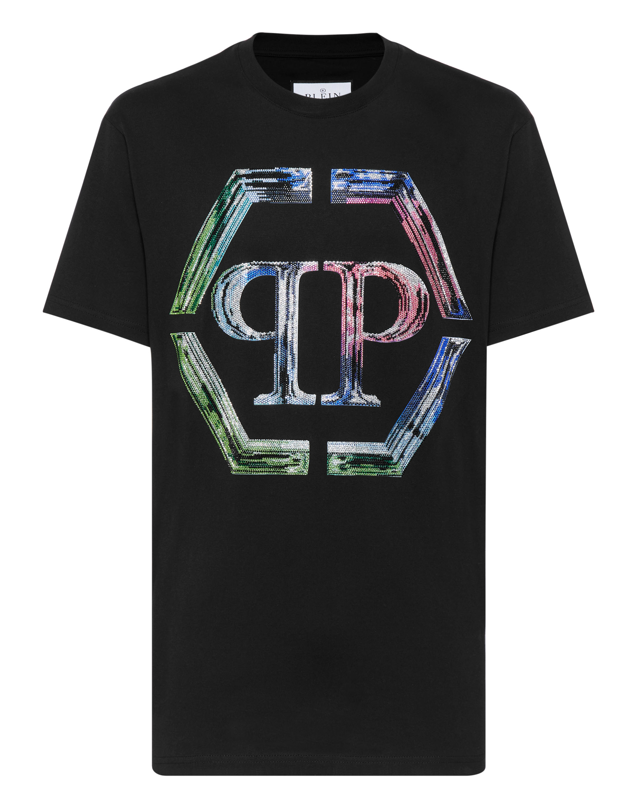 Tシャツ・カットソー Philipp Plein PACC MTK 6214 PJY002N PP GLASS T-shirt T-shirt Round Neck SS PP Glass | Philipp Plein Outlet