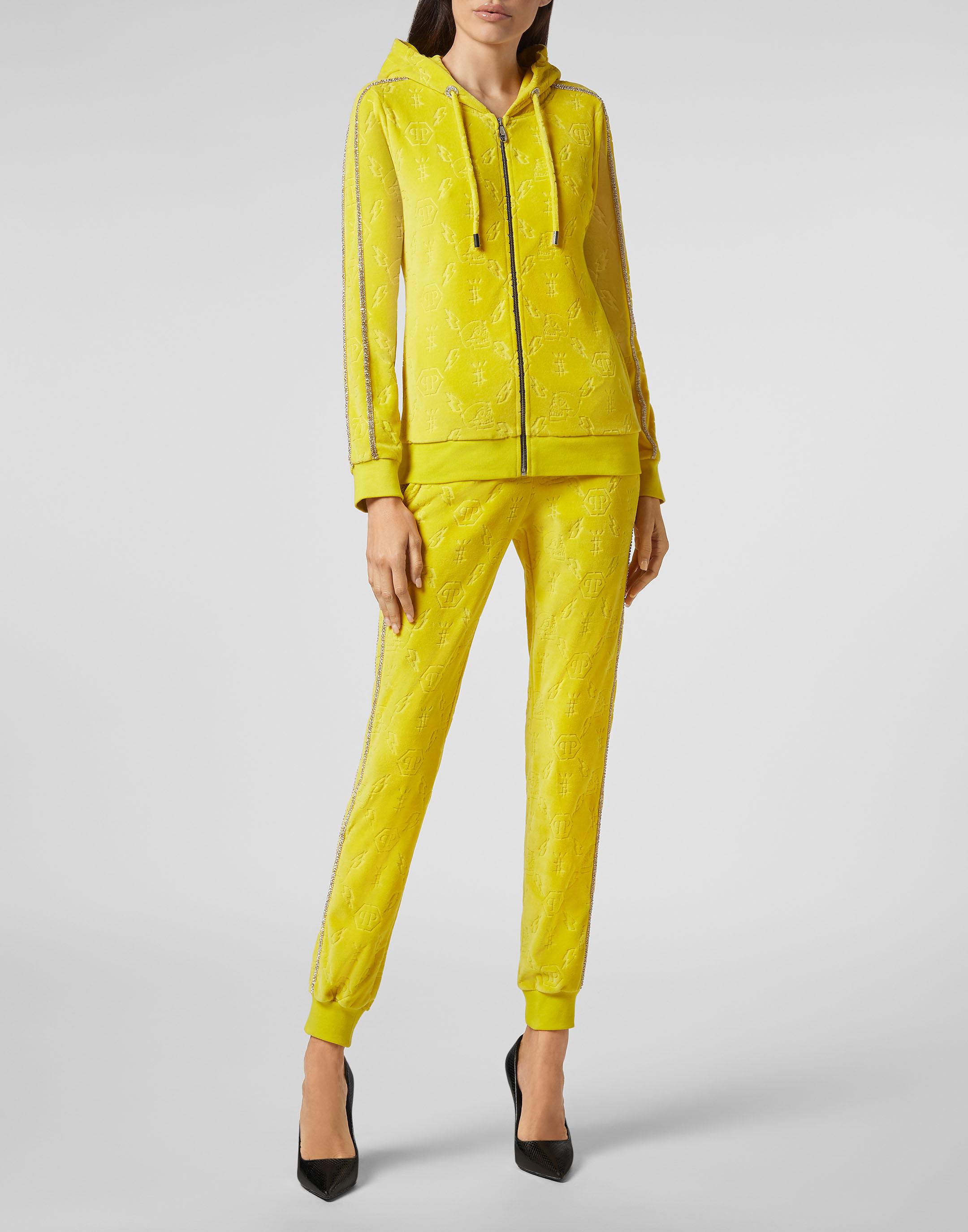 yellow velour tracksuit