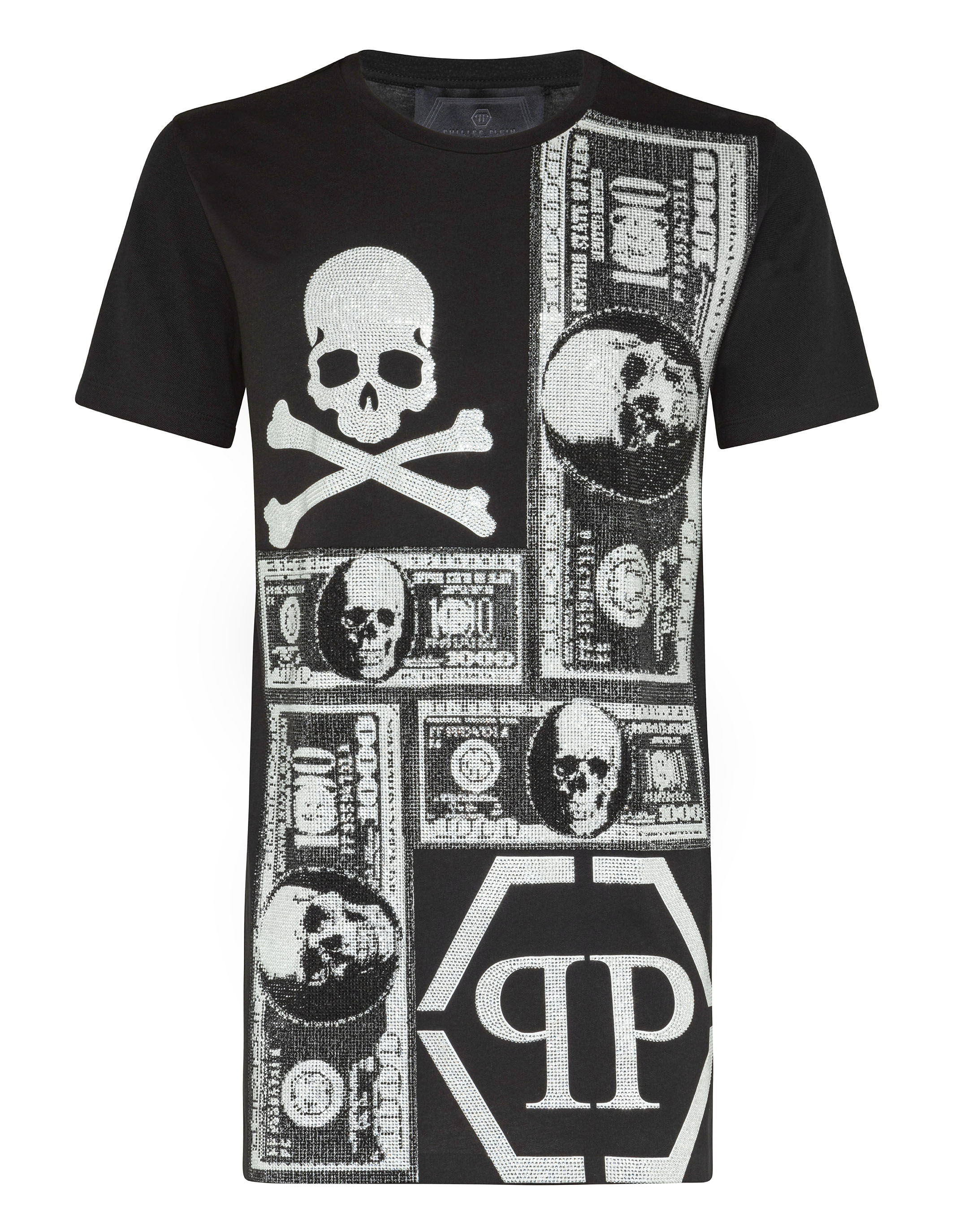 archivo Inspiración destilación T-shirt Black Cut Round Neck Dollar | Philipp Plein Outlet