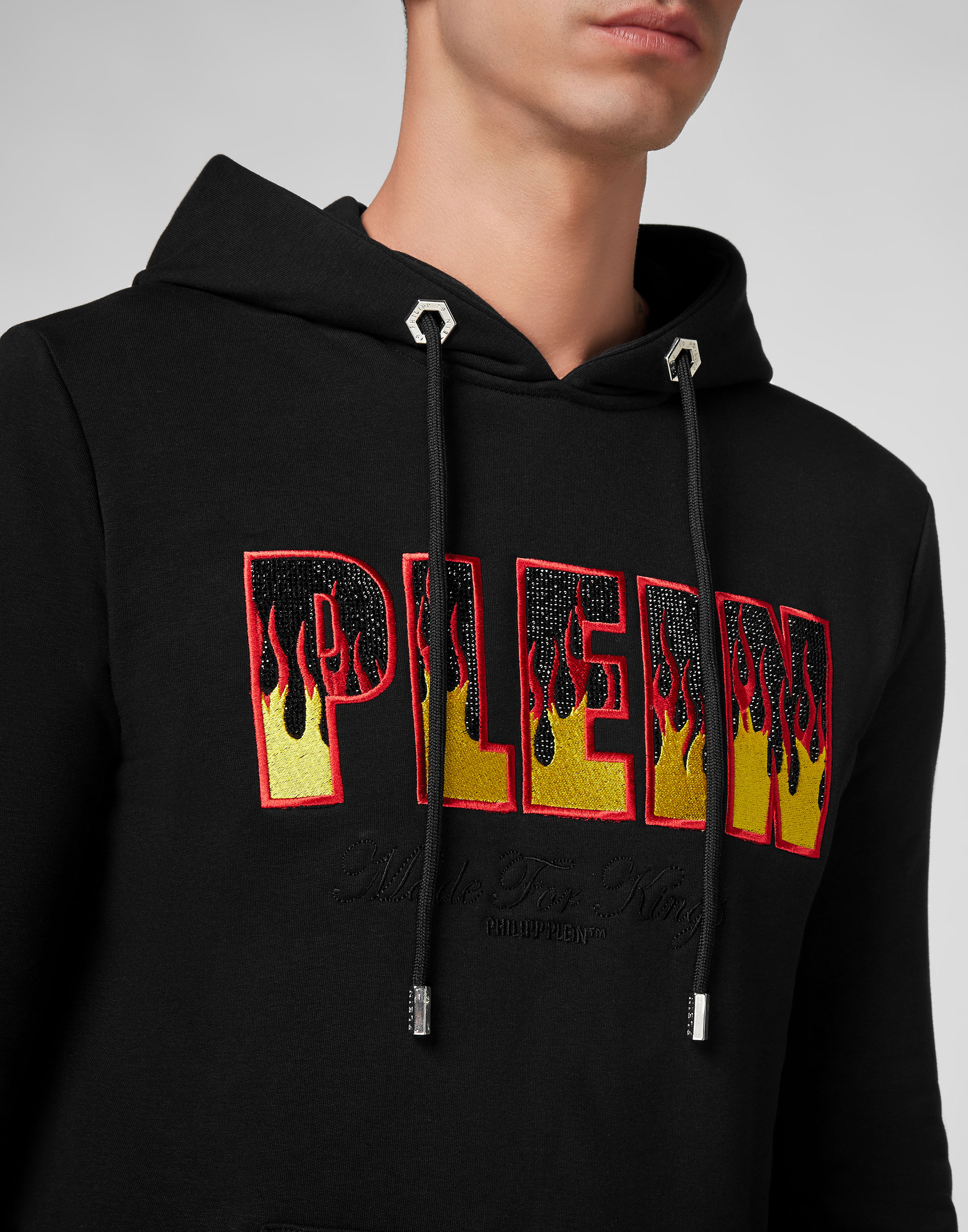 Philipp Plein logo-embroidered hoodie - Green